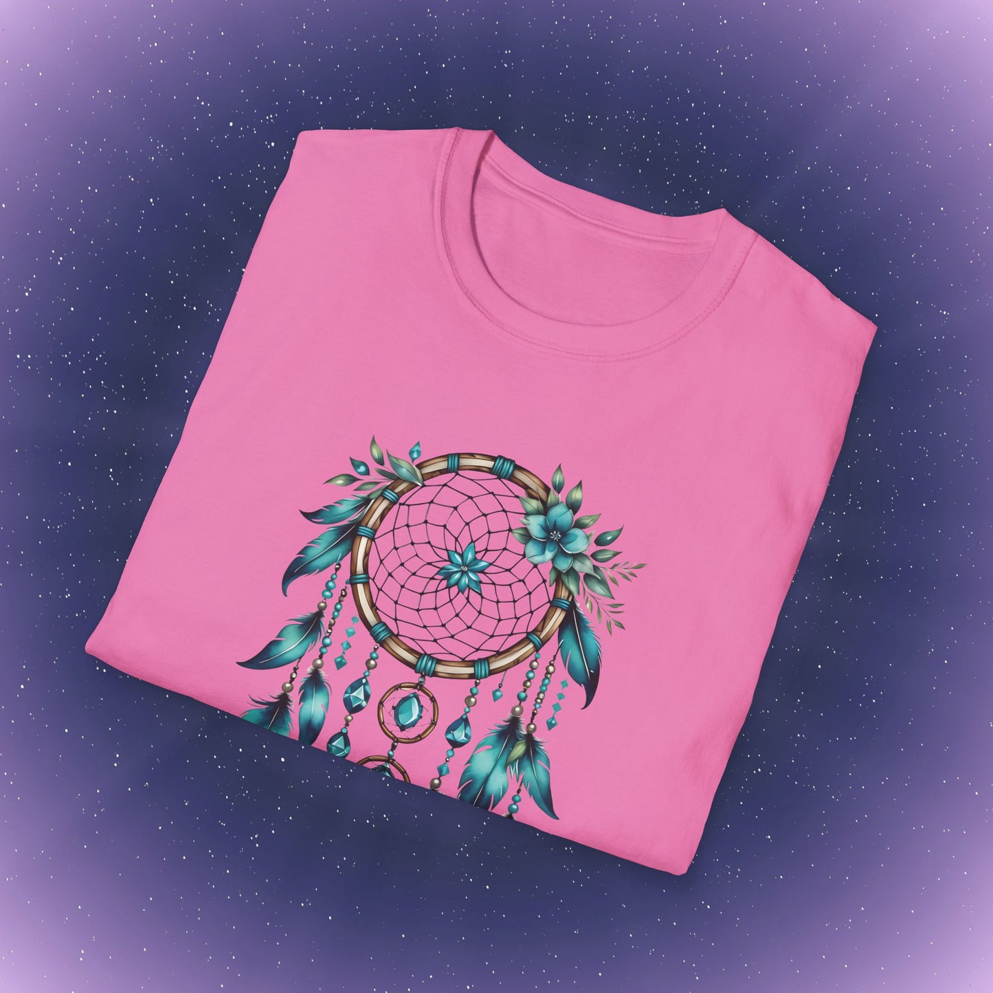 Camiseta con atrapasueños y piedra de nacimiento turquesa de Sagitario