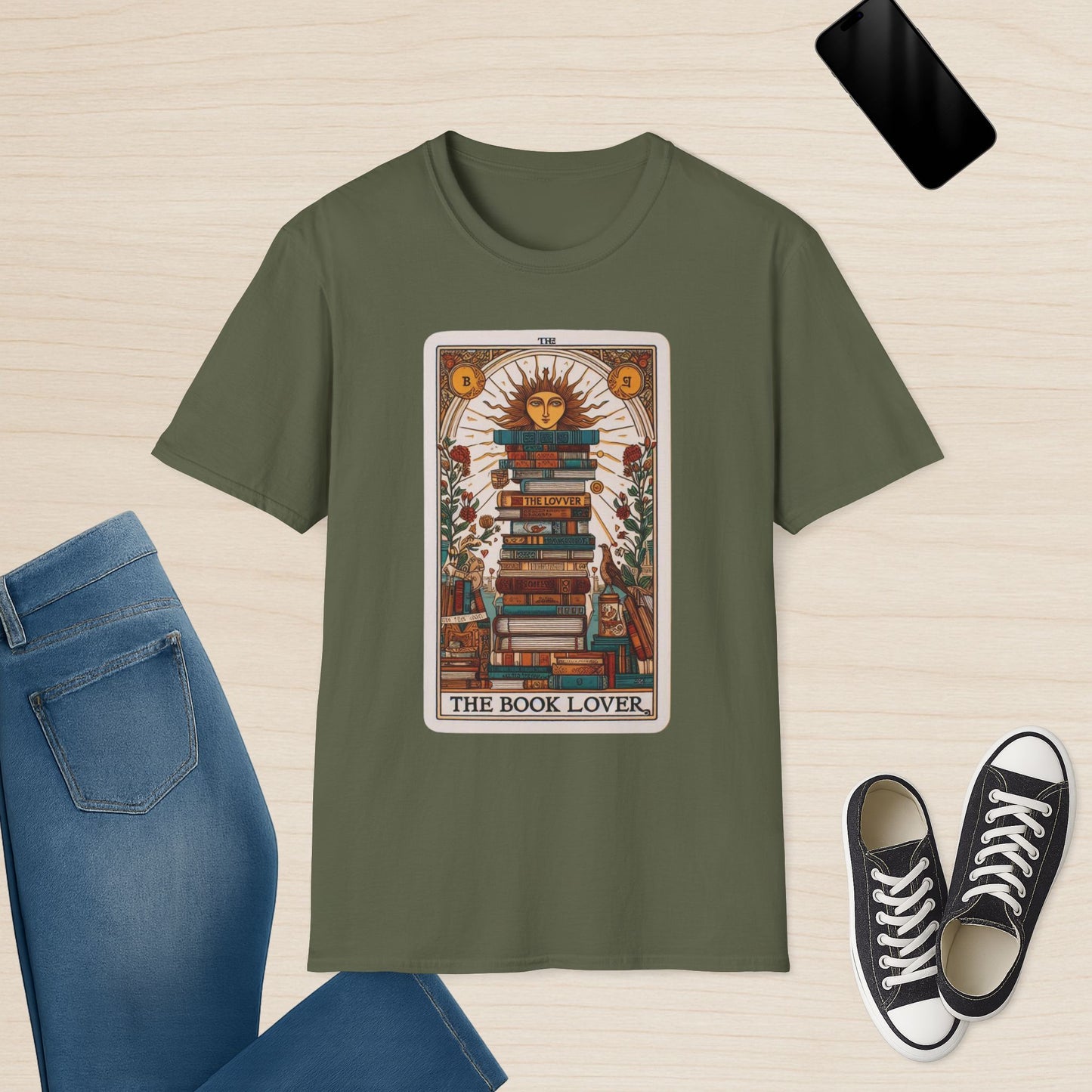 Camiseta de la carta del Tarot del amante de los libros