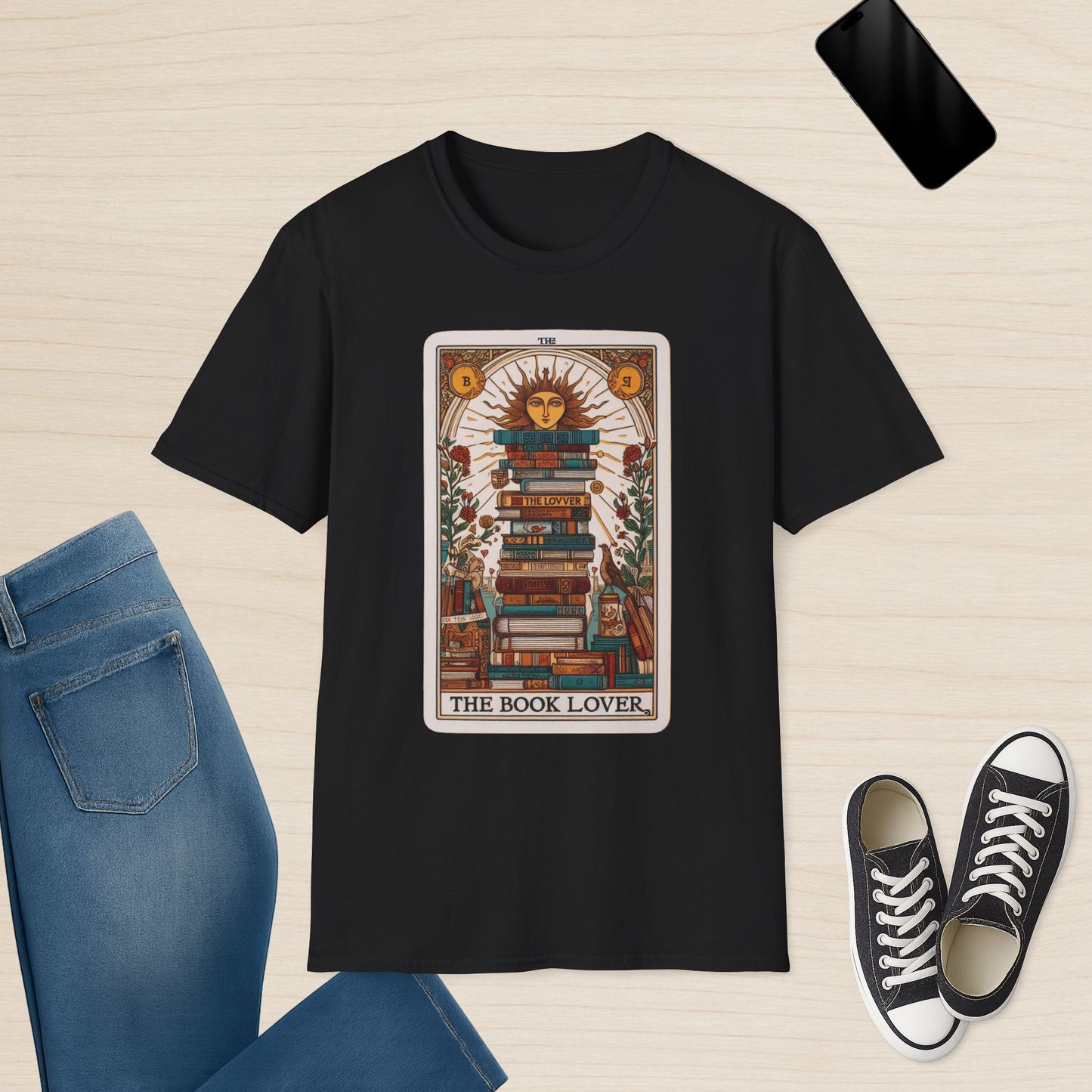 Camiseta de la carta del Tarot del amante de los libros