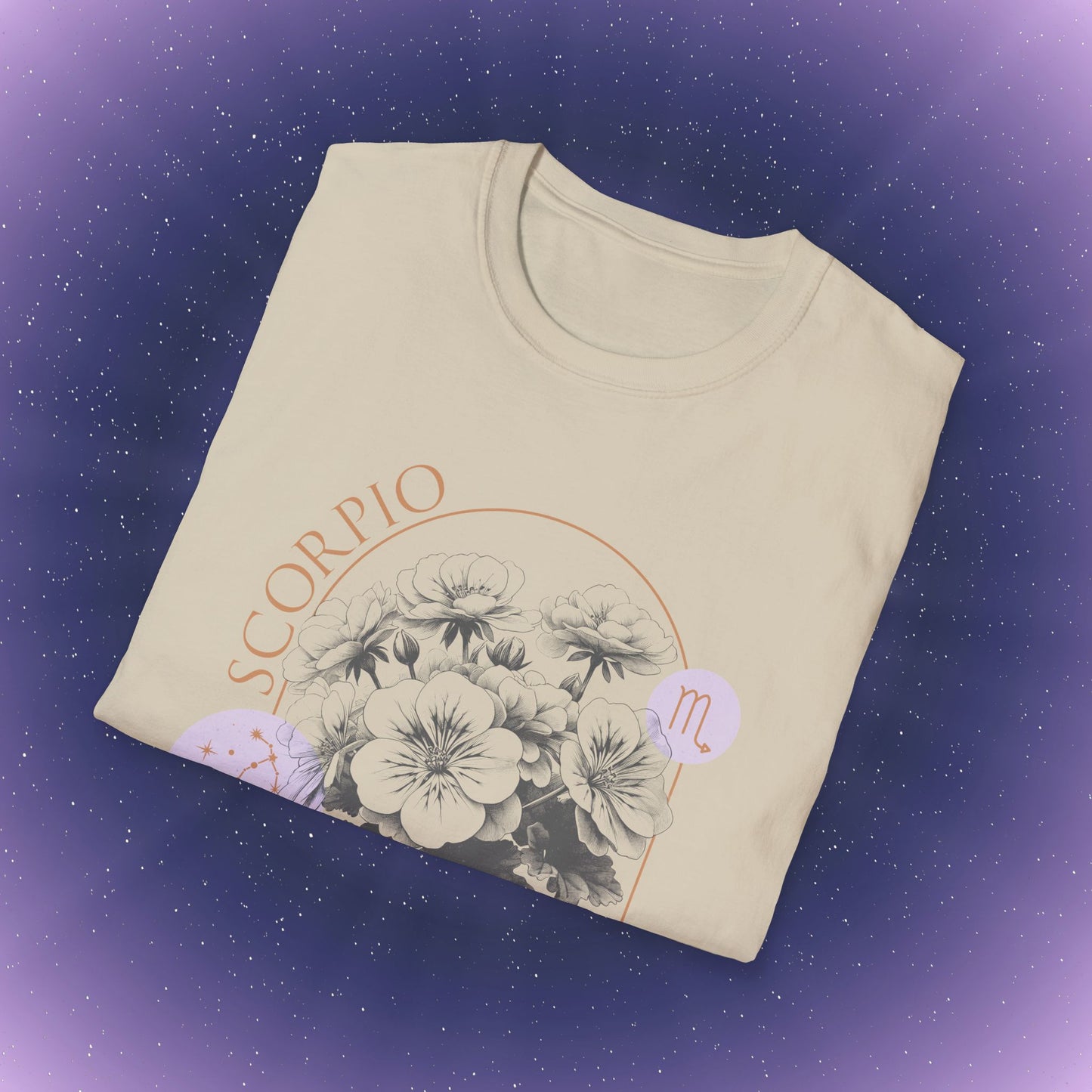 Camiseta con la flor de nacimiento del signo zodiacal Escorpio