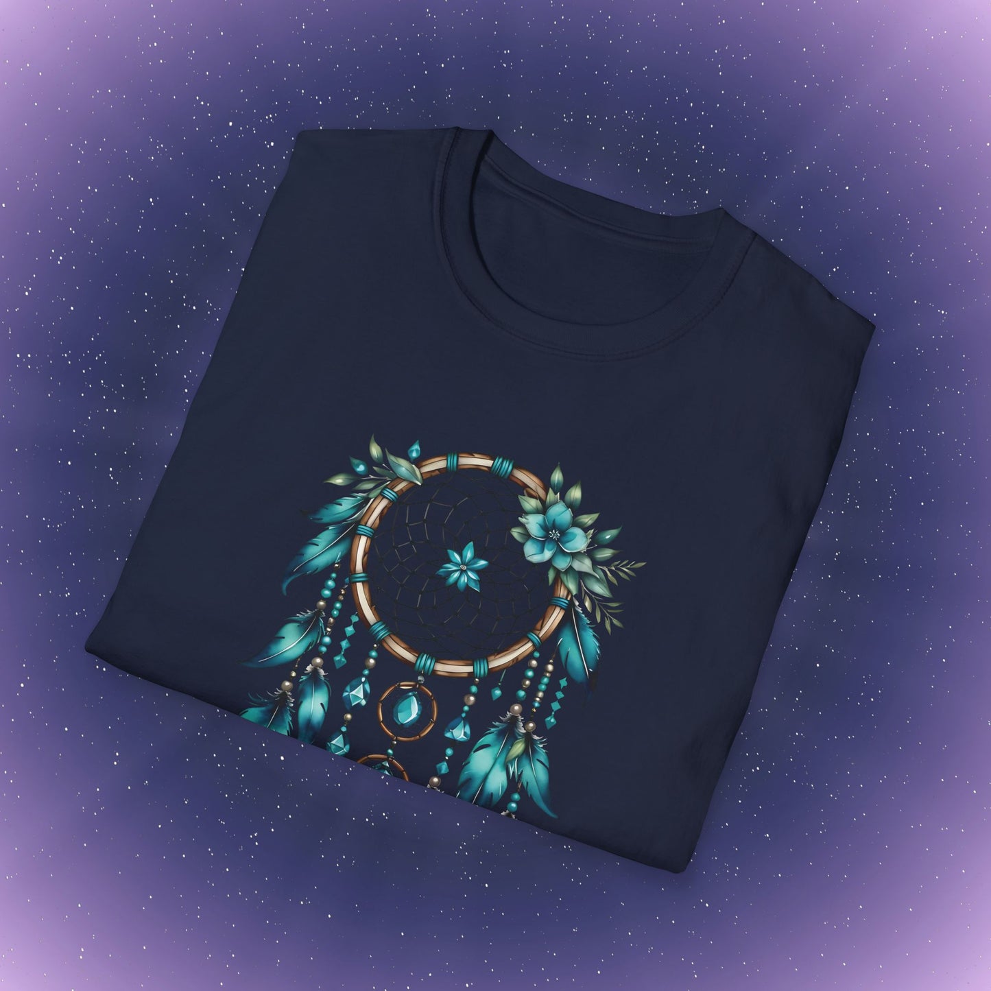 Camiseta con atrapasueños y piedra de nacimiento turquesa de Sagitario