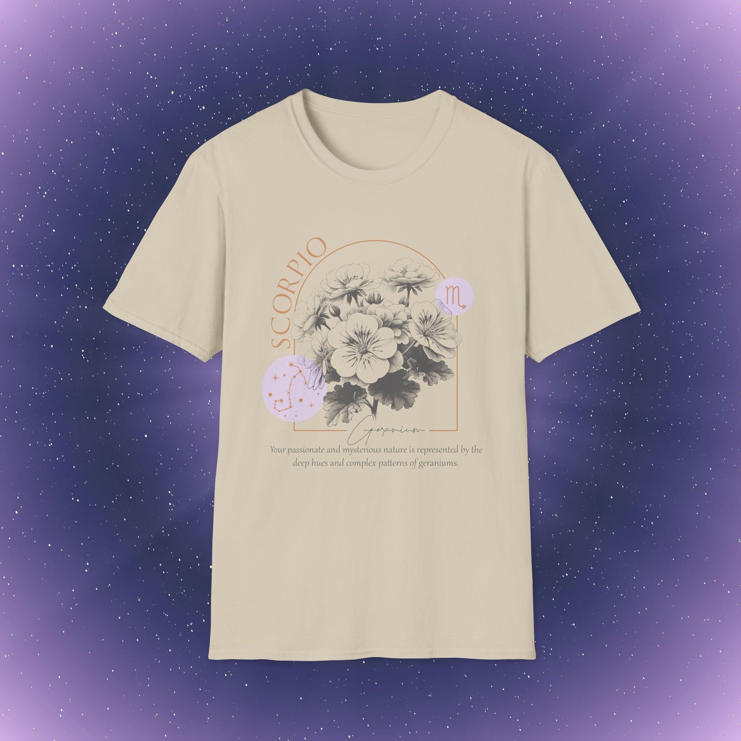 Camiseta con la flor de nacimiento del signo zodiacal Escorpio
