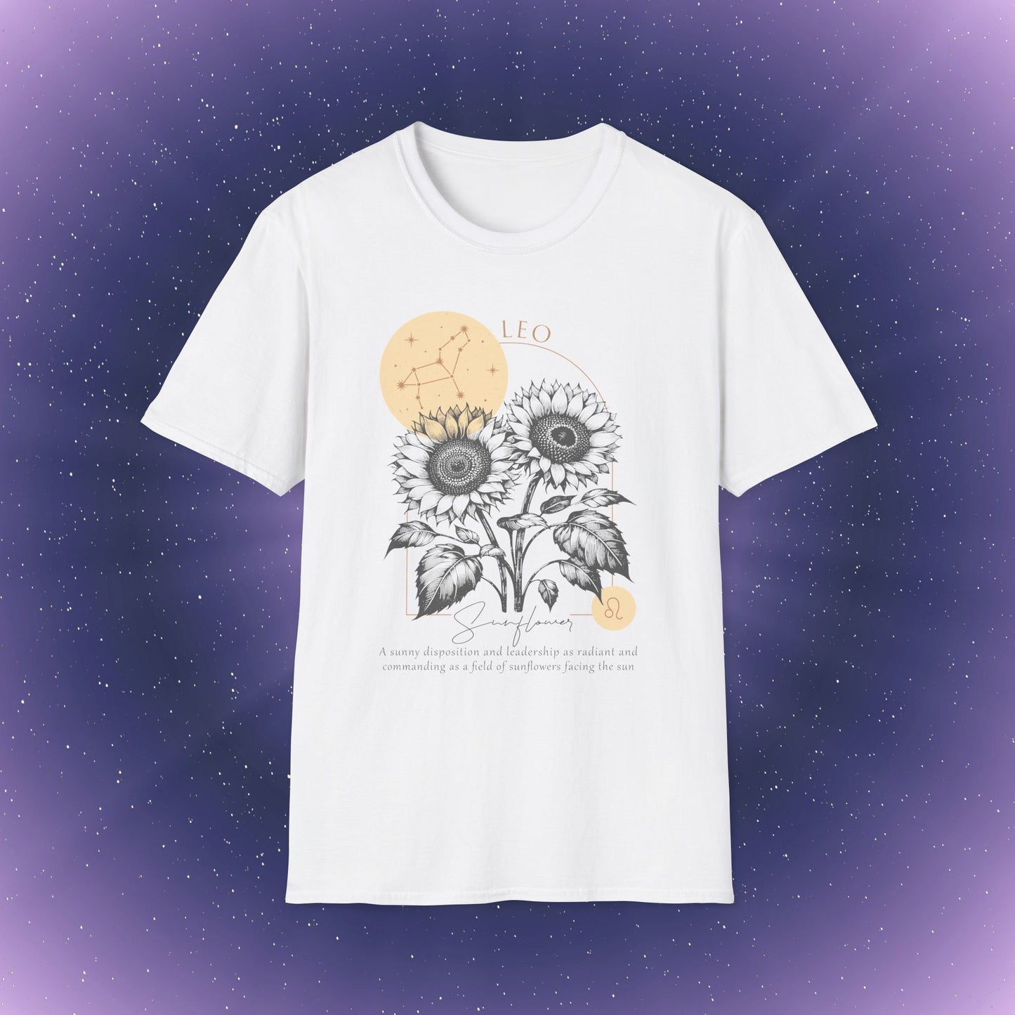 Camiseta con la flor del nacimiento del zodiaco Leo