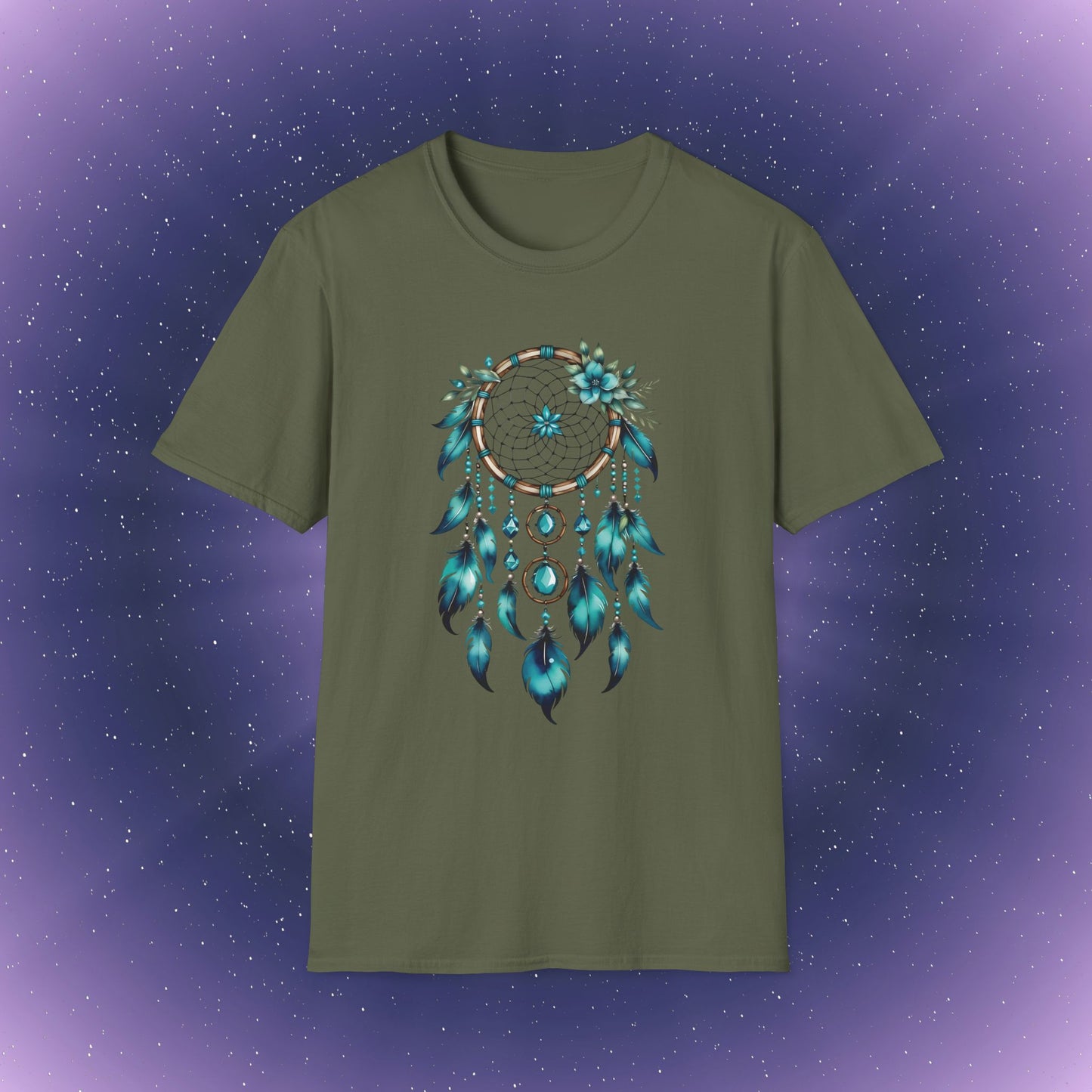 Camiseta con atrapasueños y piedra de nacimiento turquesa de Sagitario