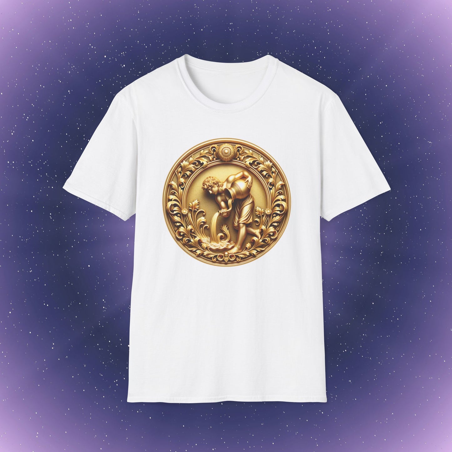 Aquarius Gold Zodiac Sign T-Shirt