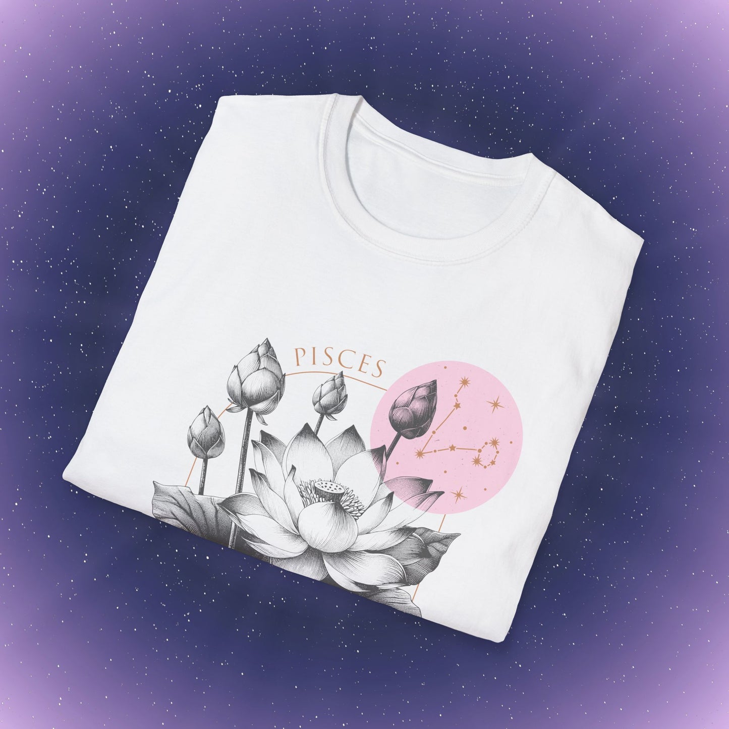Camiseta con la flor de nacimiento del zodiaco Piscis