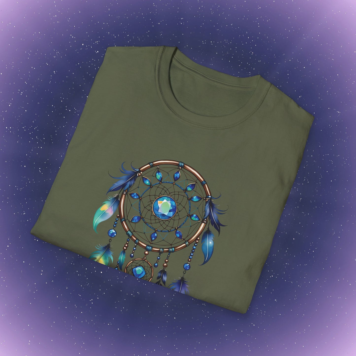 Camiseta con atrapasueños de piedra natal de ópalo de Libra