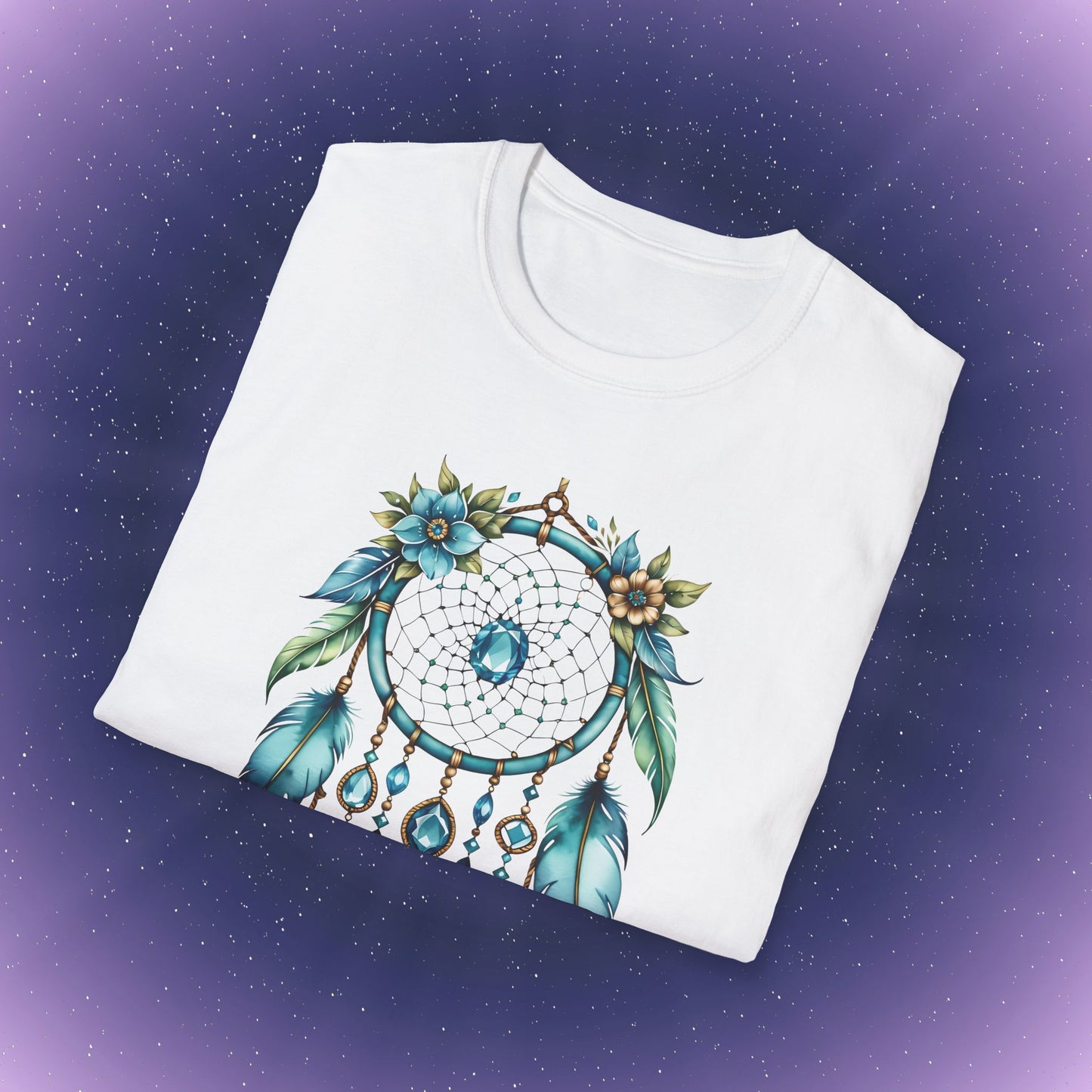 Camiseta con atrapasueños de piedra natal aguamarina de Piscis