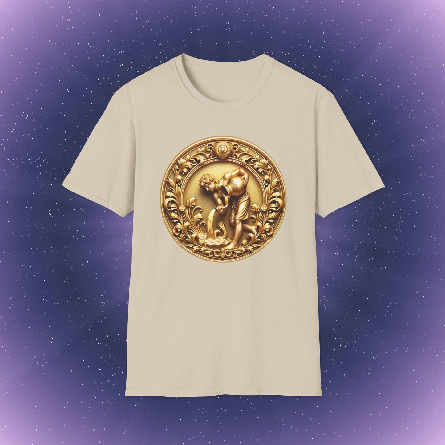 Aquarius Gold Zodiac Sign T-Shirt