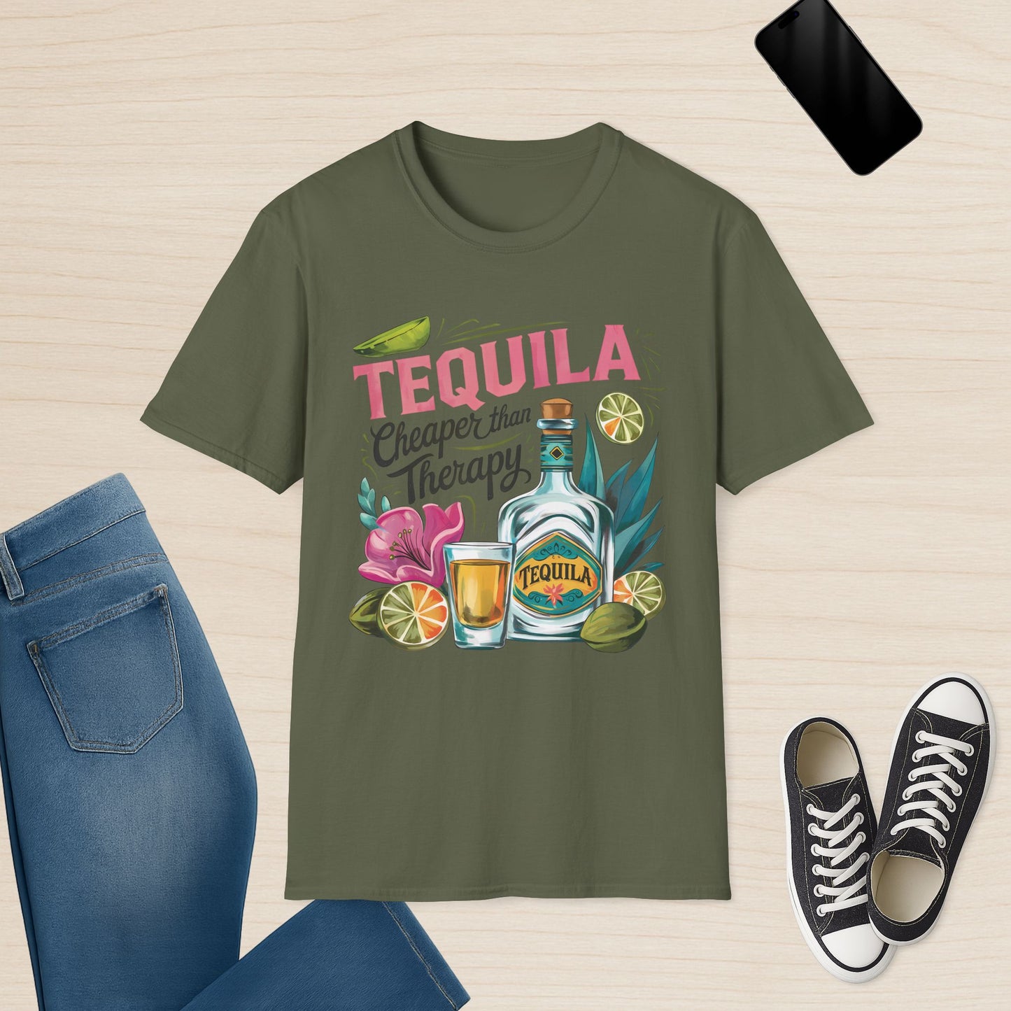 Tequila Cheaper Than Therapy - Graphic Summer Tee