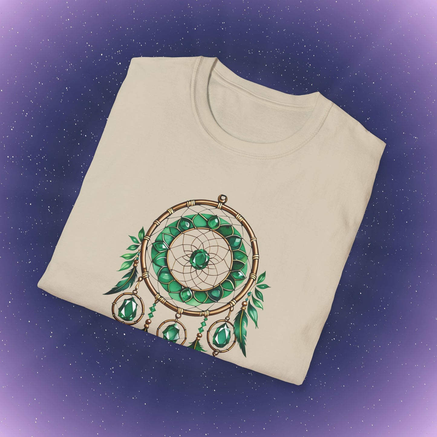 Camiseta con atrapasueños de piedra natal esmeralda de Tauro