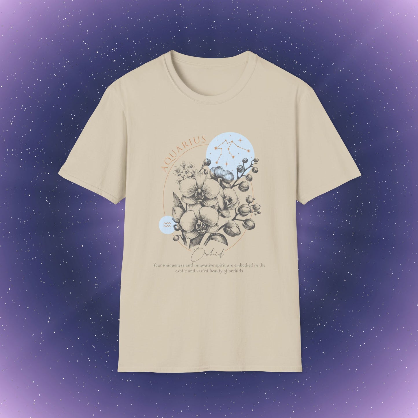 Camiseta con la flor de nacimiento del zodiaco Acuario