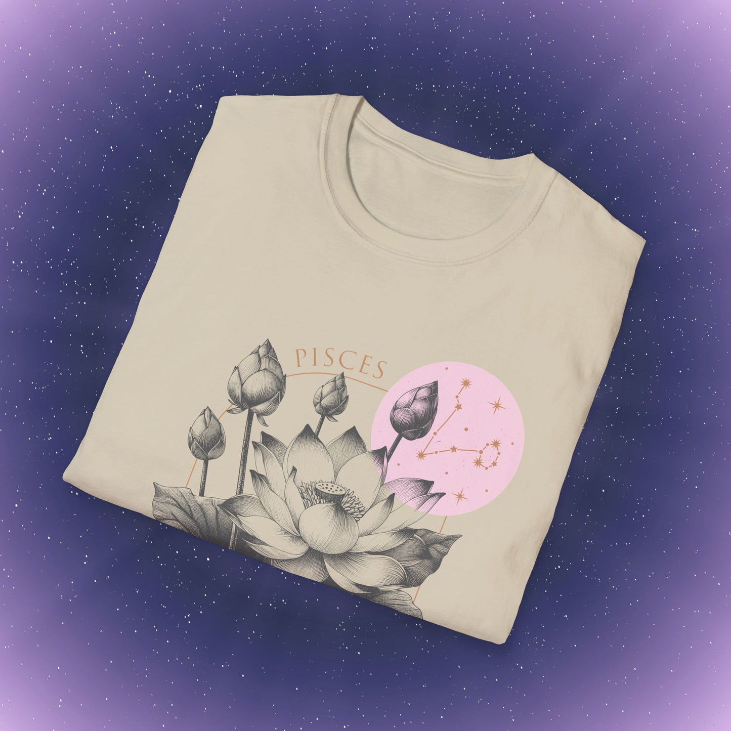 Camiseta con la flor de nacimiento del zodiaco Piscis