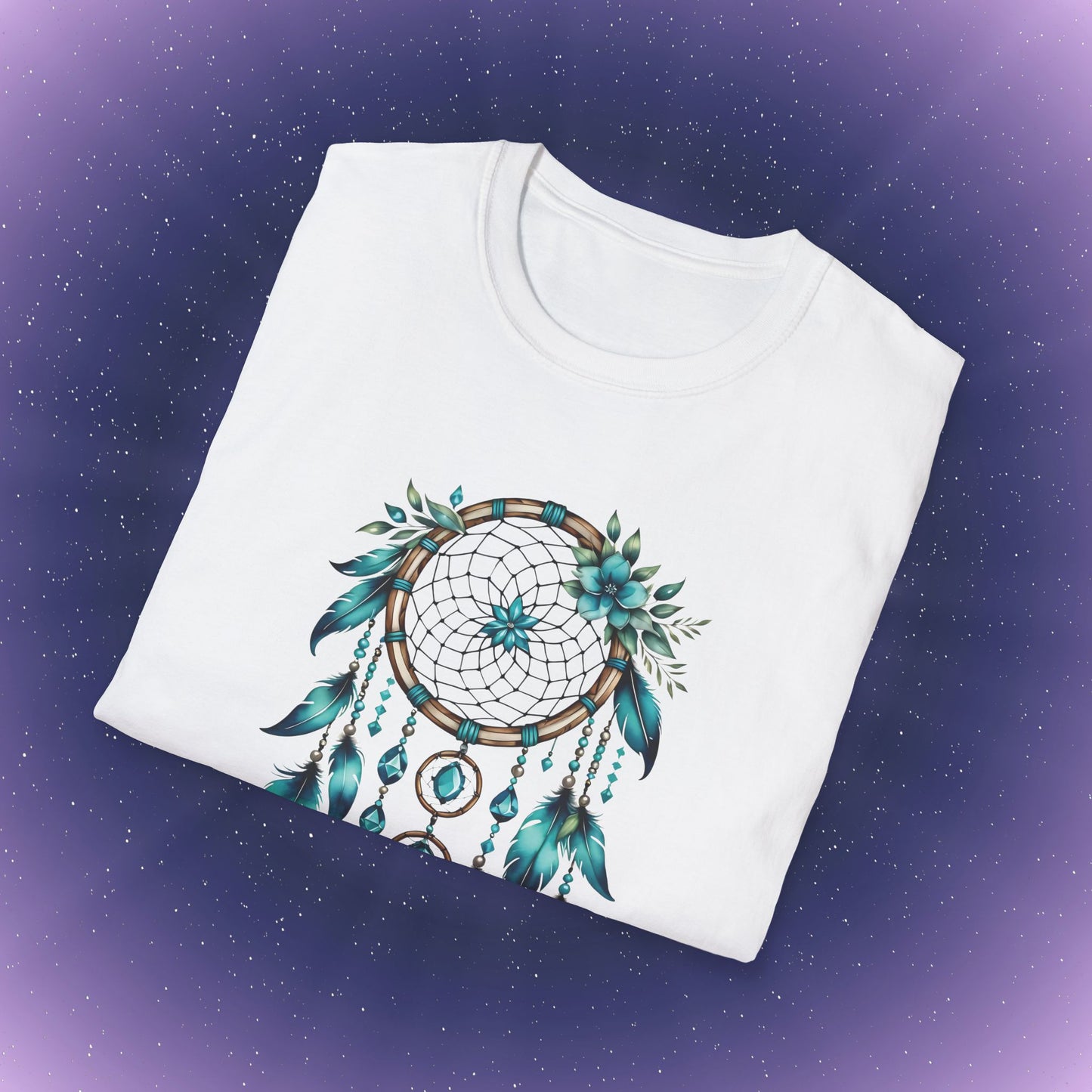 Camiseta con atrapasueños y piedra de nacimiento turquesa de Sagitario
