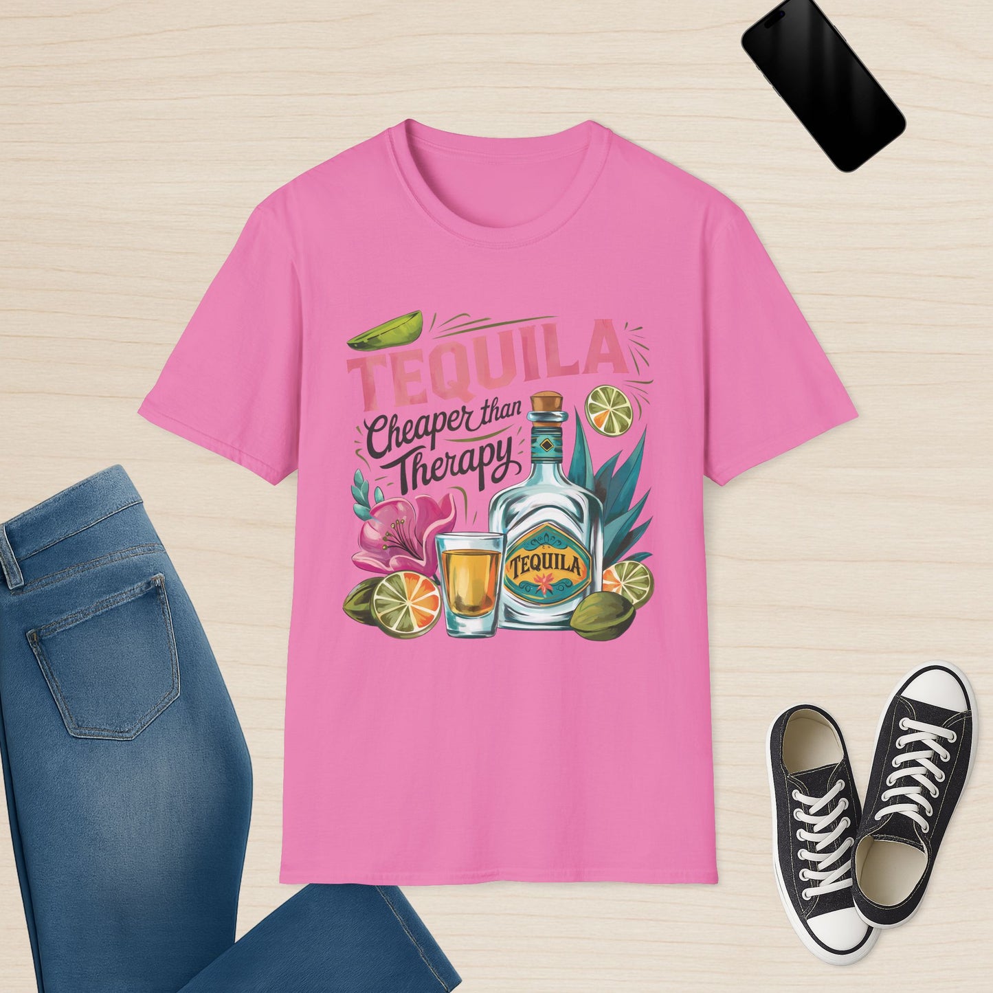 Tequila Cheaper Than Therapy - Graphic Summer Tee
