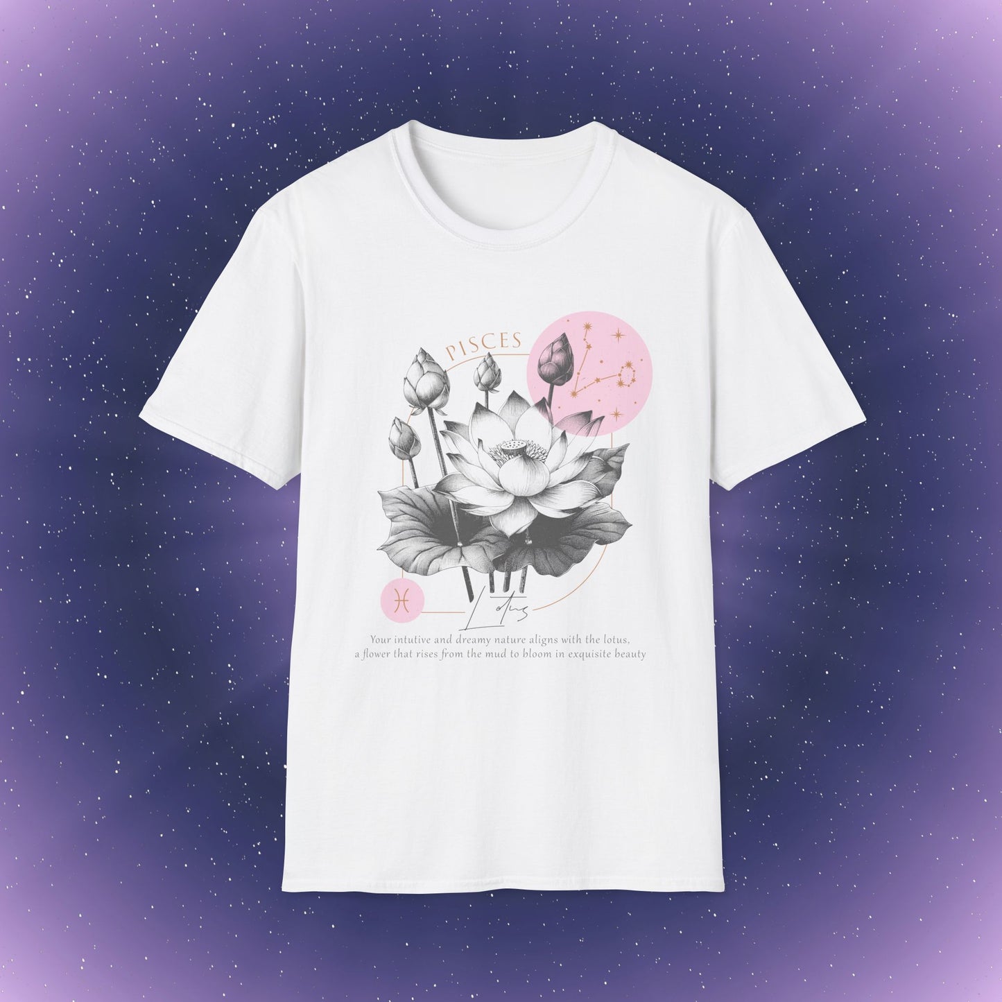 Camiseta con la flor de nacimiento del zodiaco Piscis