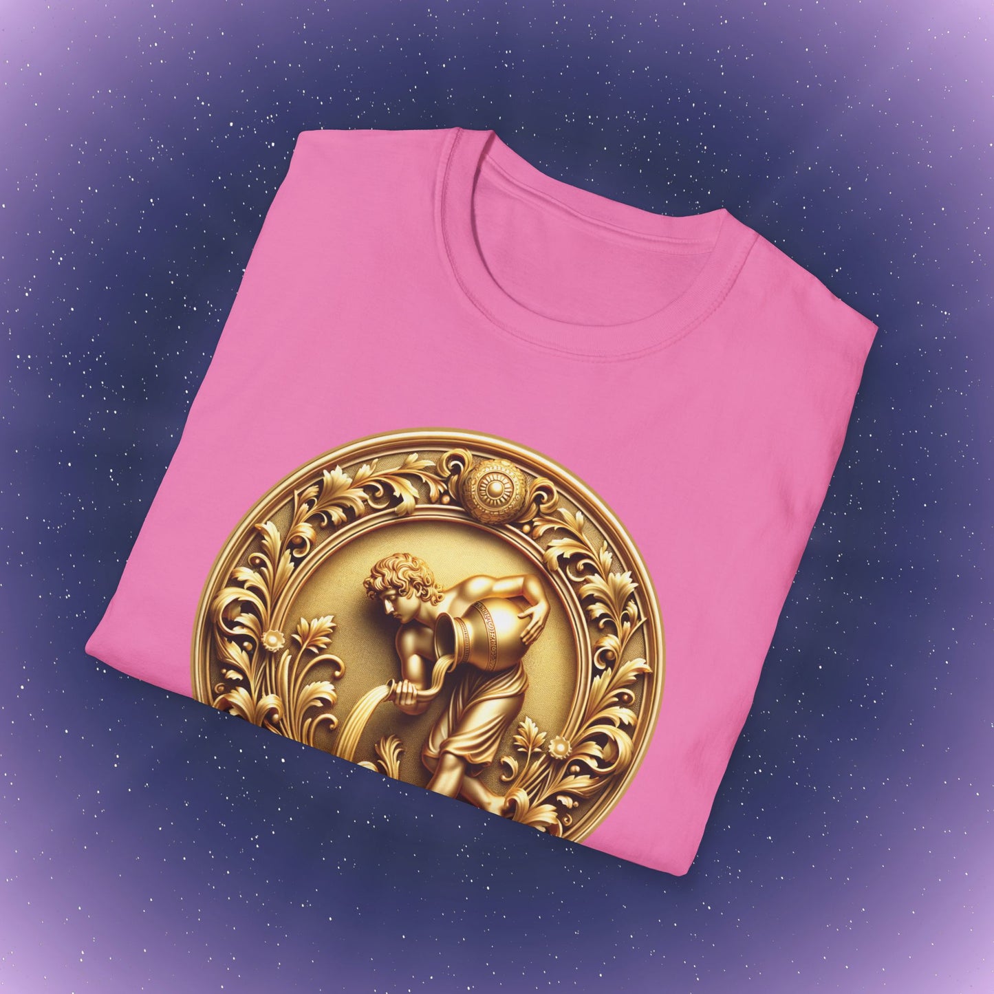 Aquarius Gold Zodiac Sign T-Shirt