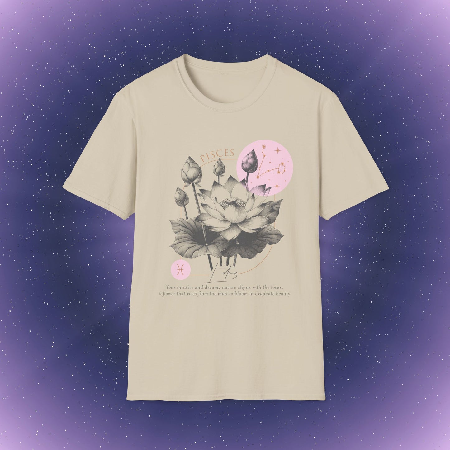 Camiseta con la flor de nacimiento del zodiaco Piscis