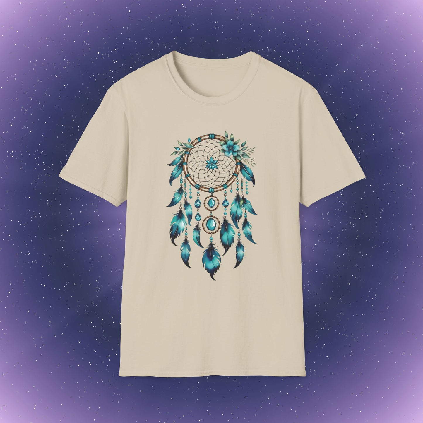 Camiseta con atrapasueños y piedra de nacimiento turquesa de Sagitario