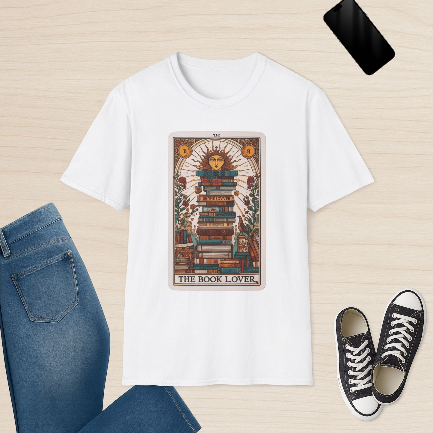 Camiseta de la carta del Tarot del amante de los libros