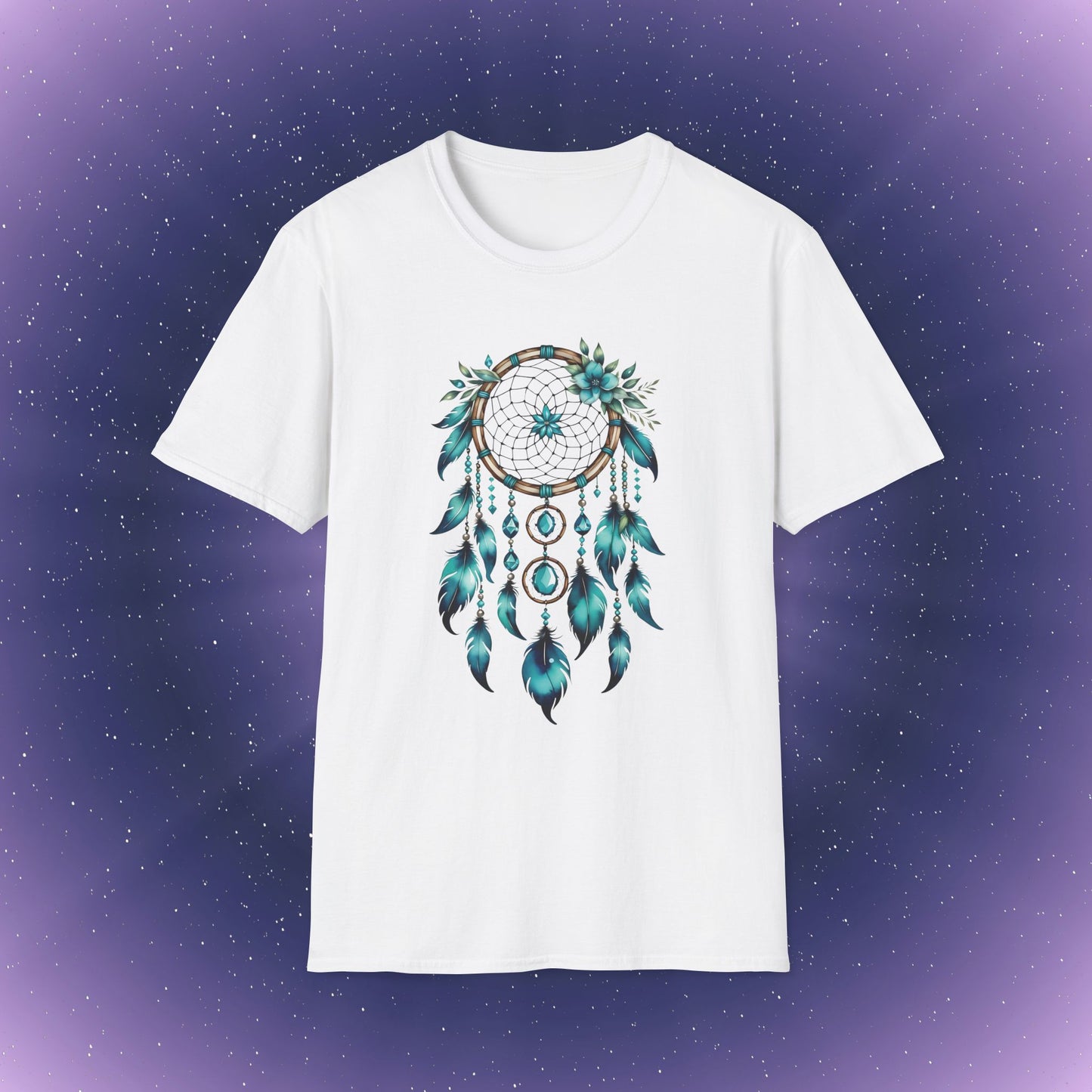 Camiseta con atrapasueños y piedra de nacimiento turquesa de Sagitario