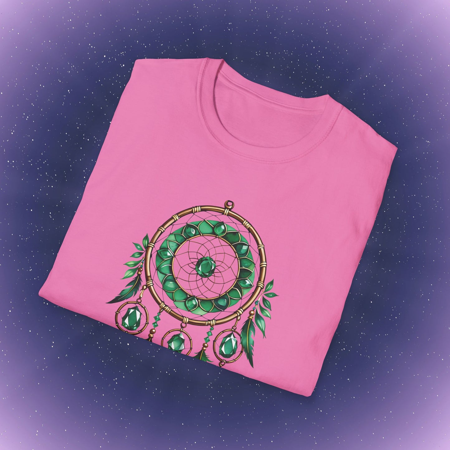 Camiseta con atrapasueños de piedra natal esmeralda de Tauro