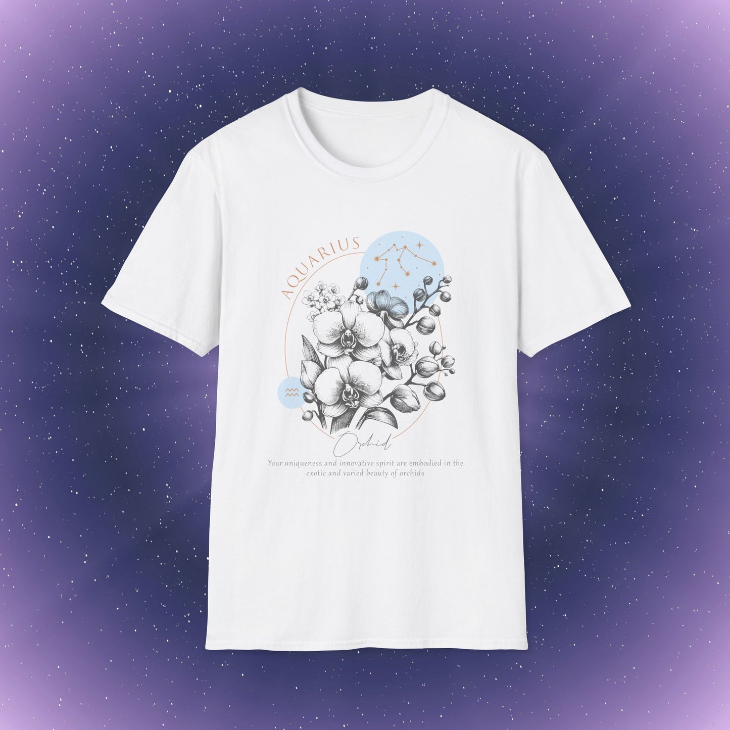 Camiseta con la flor de nacimiento del zodiaco Acuario