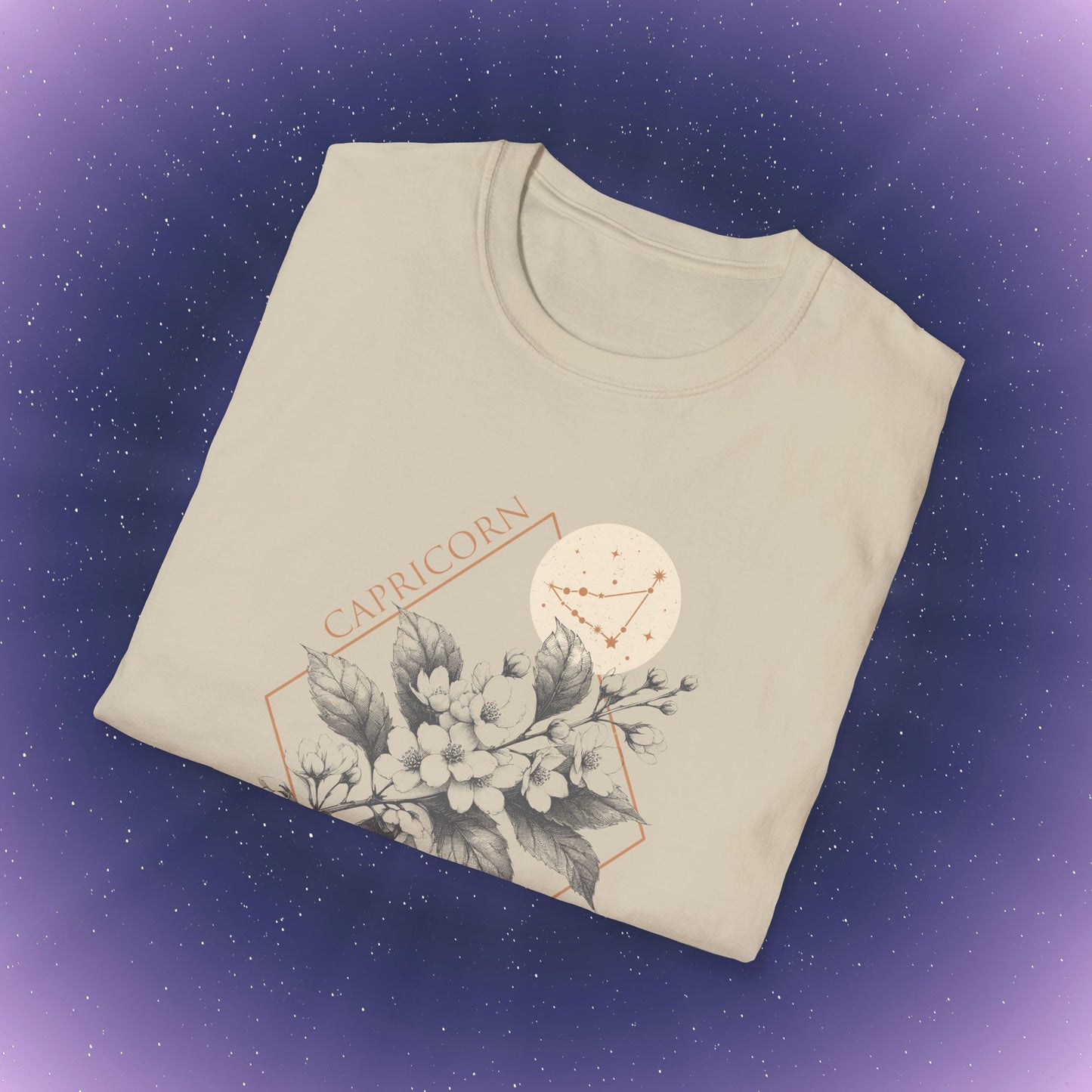 Camiseta con la flor de nacimiento del signo zodiacal Capricornio