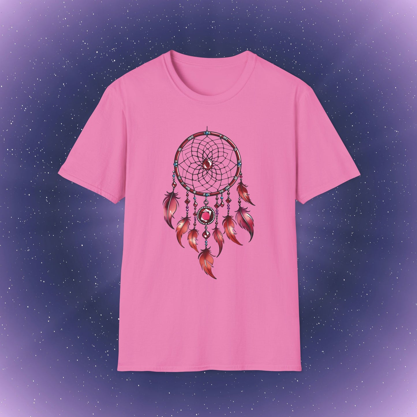 Camiseta con atrapasueños y piedra de nacimiento de rubí de Cáncer