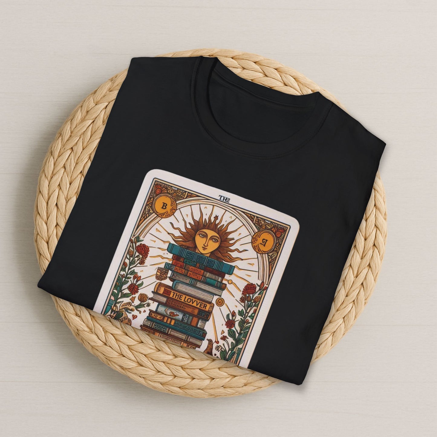 Camiseta de la carta del Tarot del amante de los libros