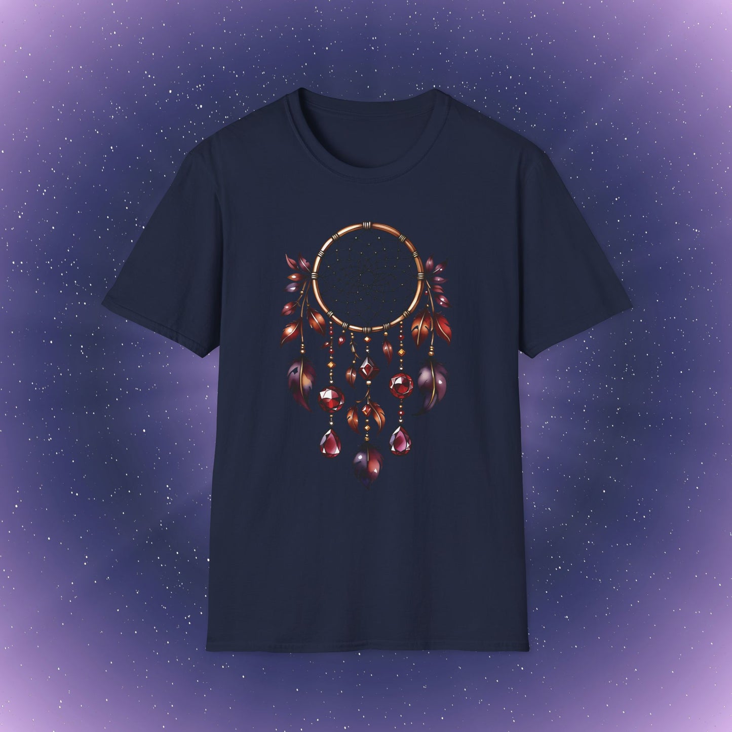 Camiseta con atrapasueños de piedra natal de granate de Capricornio