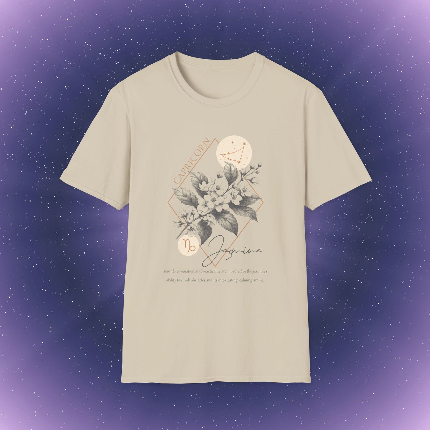 Camiseta con la flor de nacimiento del signo zodiacal Capricornio