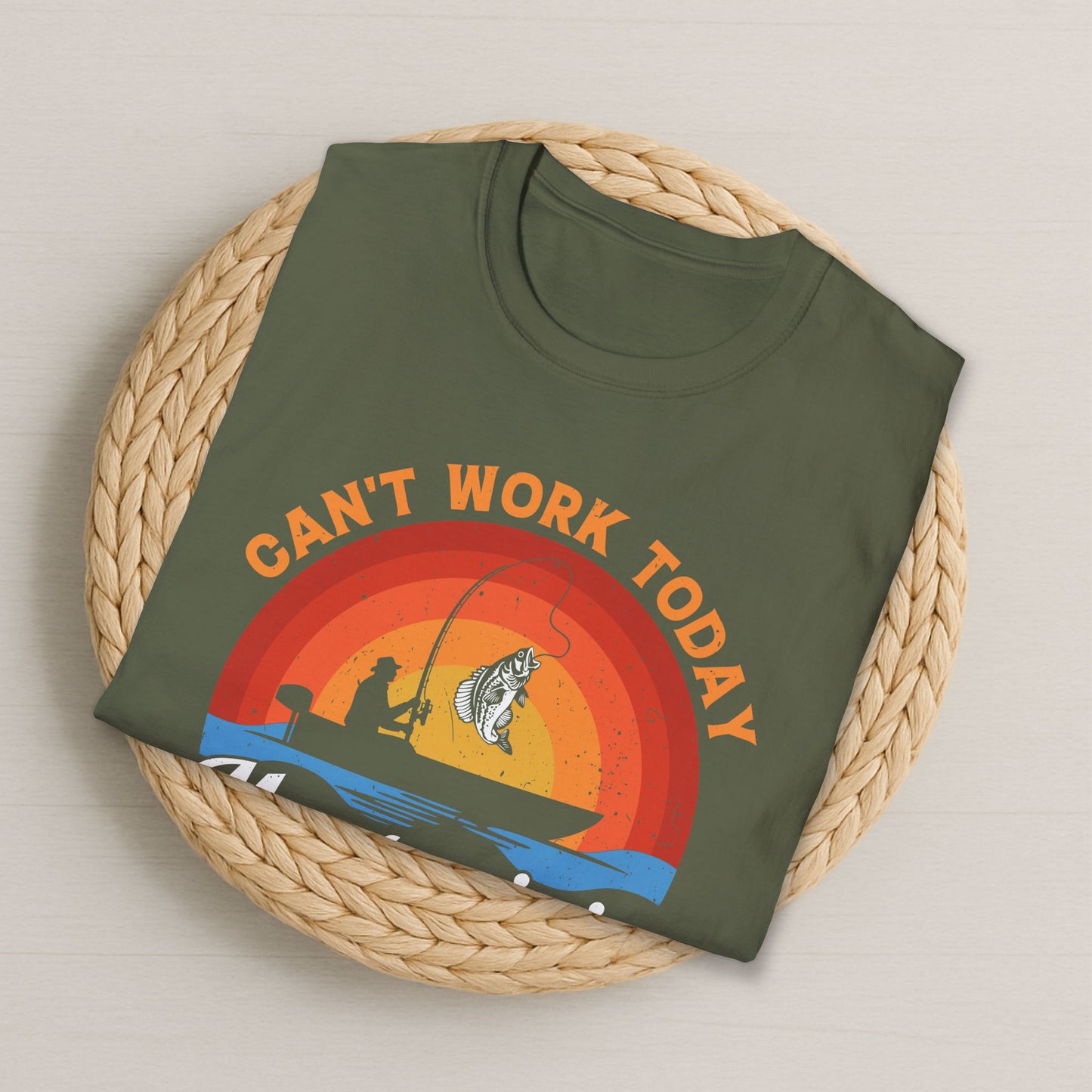 Kann heute nicht arbeiten – Angelwurf T-Shirt