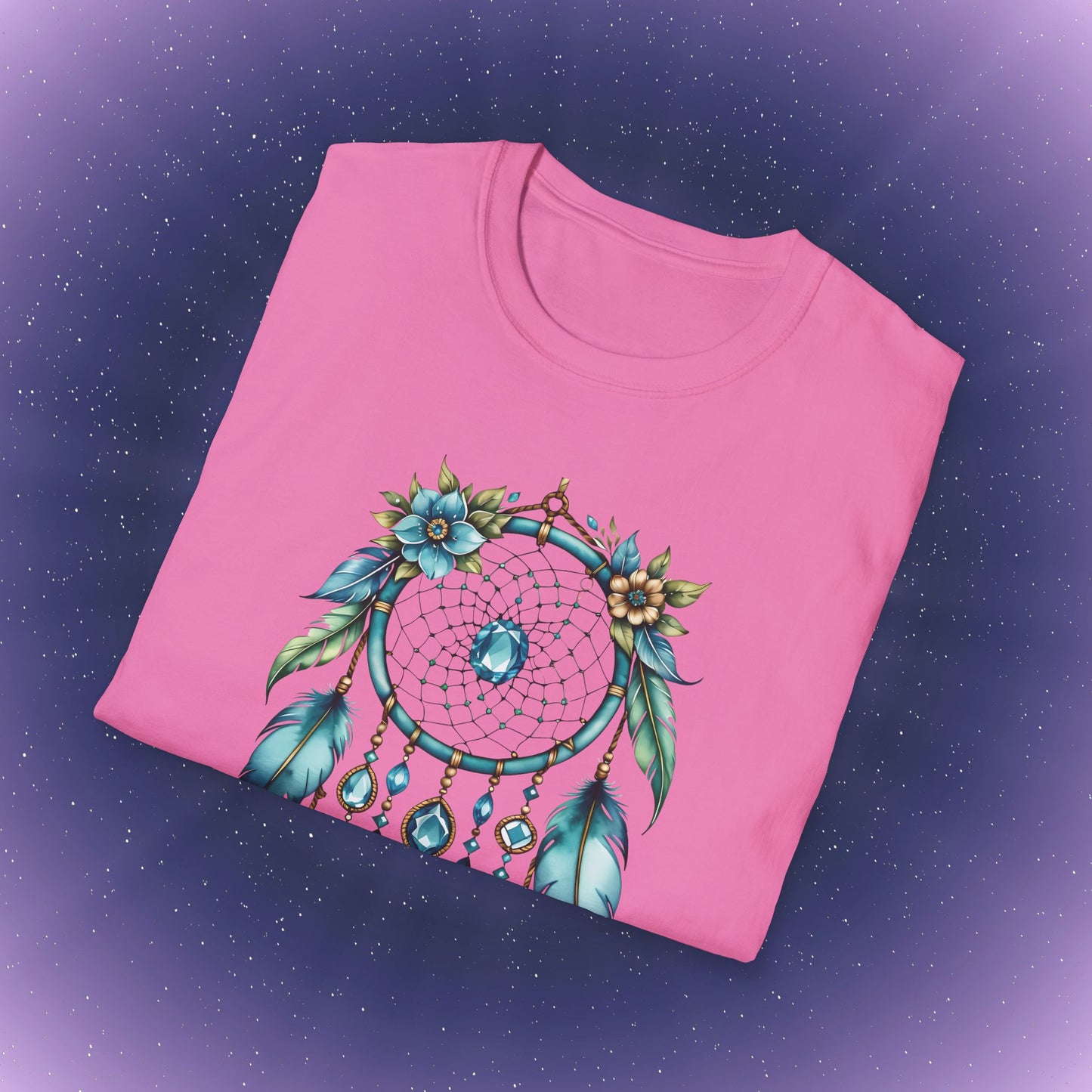 Camiseta con atrapasueños de piedra natal aguamarina de Piscis