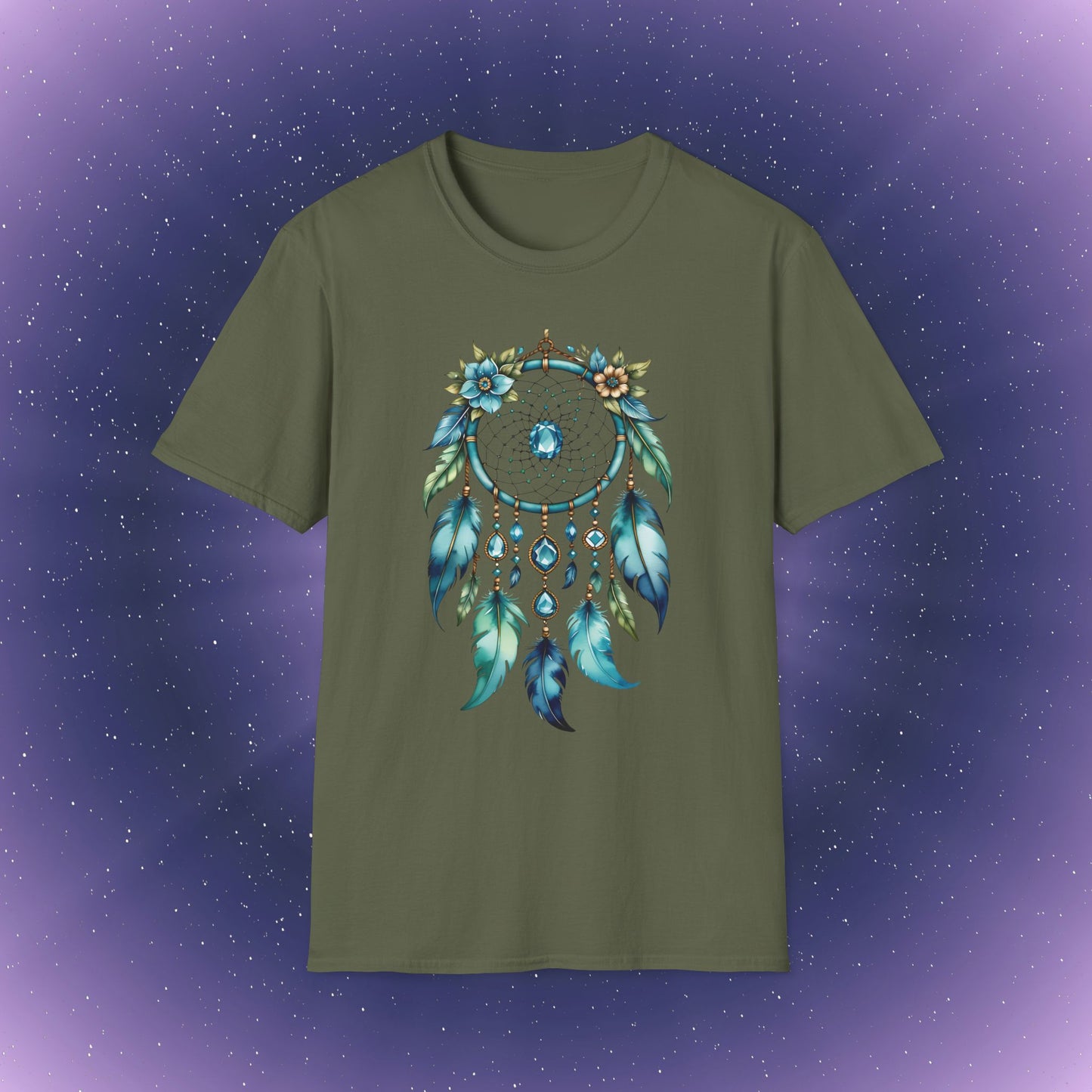 Camiseta con atrapasueños de piedra natal aguamarina de Piscis