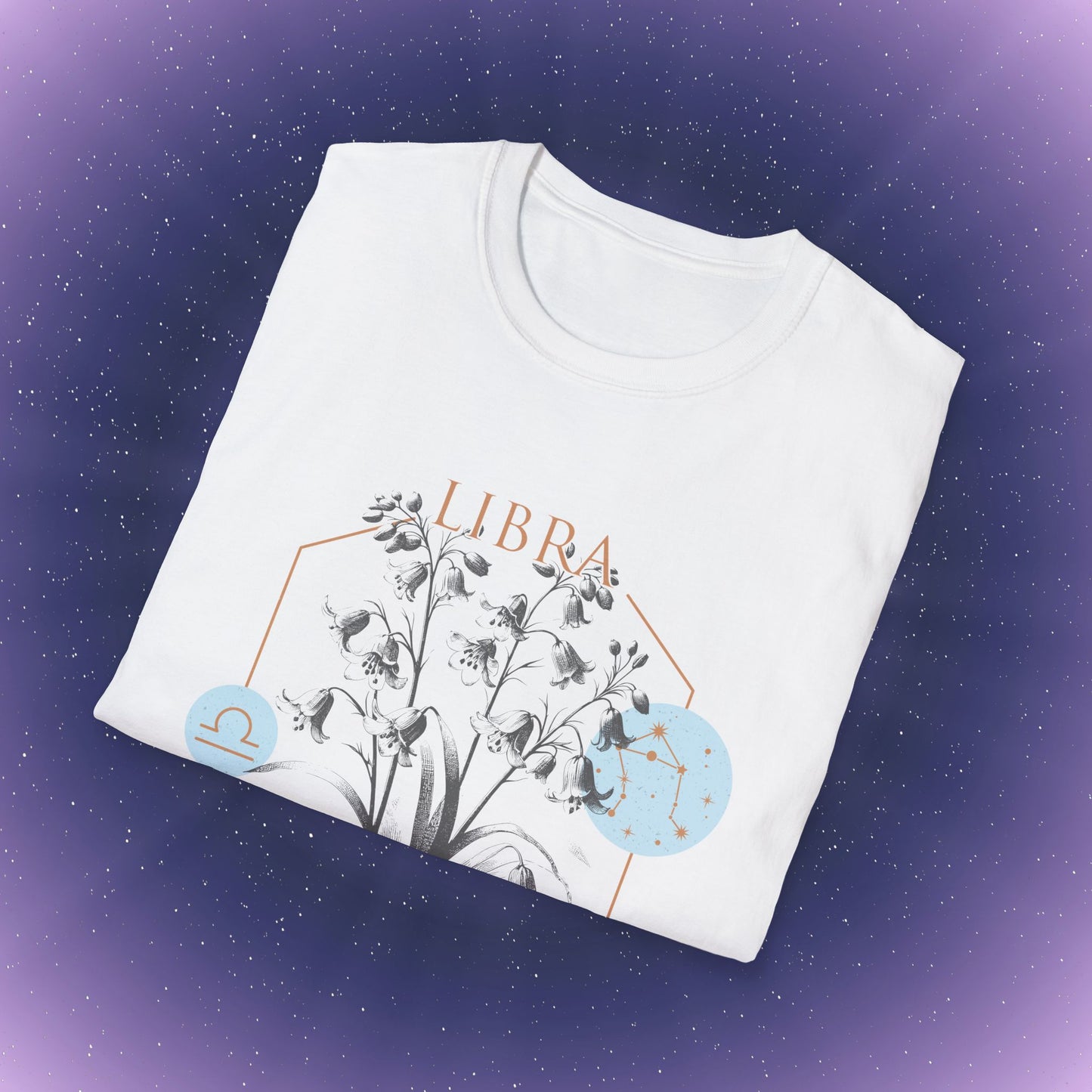 Camiseta con la flor de nacimiento del signo zodiacal Libra