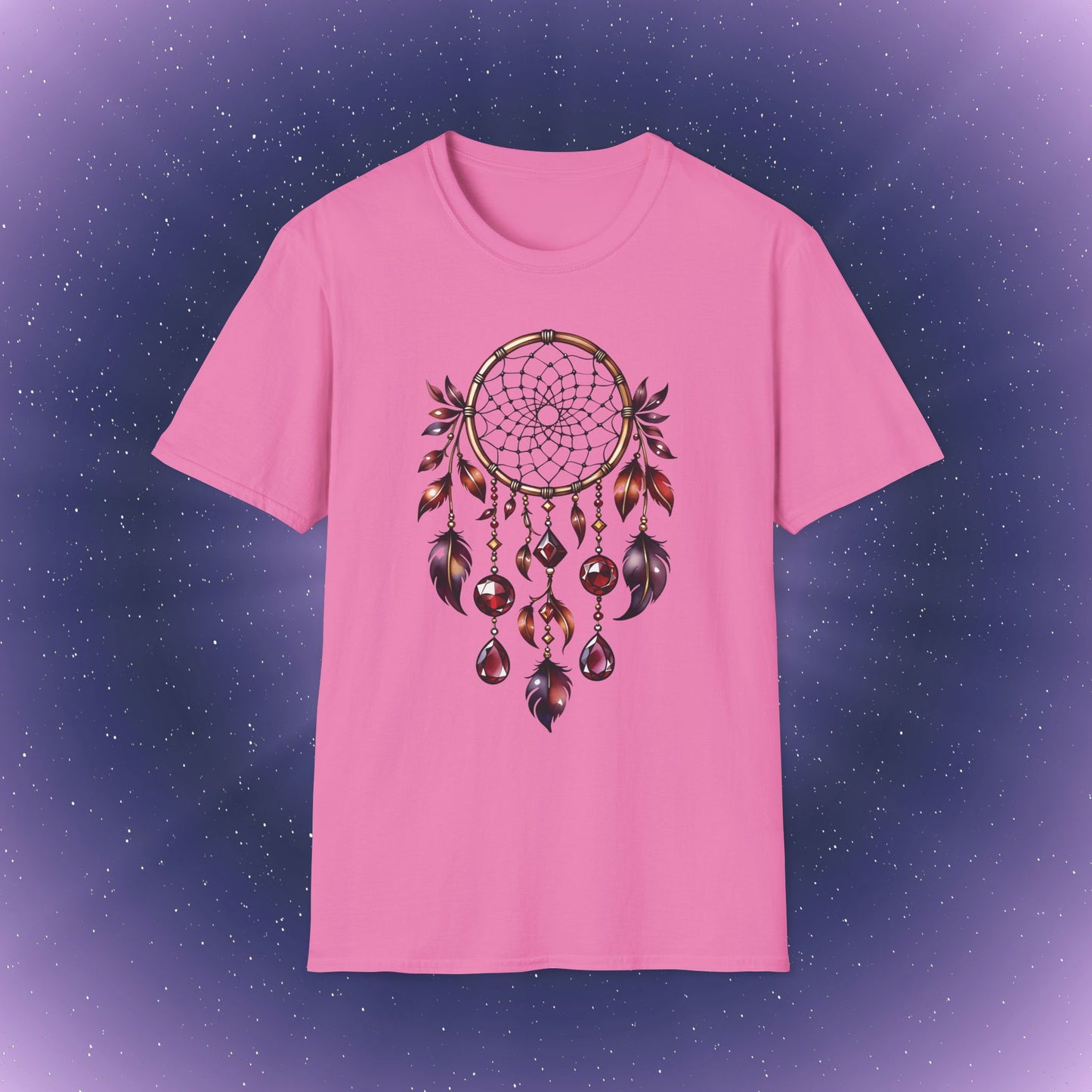 Camiseta con atrapasueños de piedra natal de granate de Capricornio