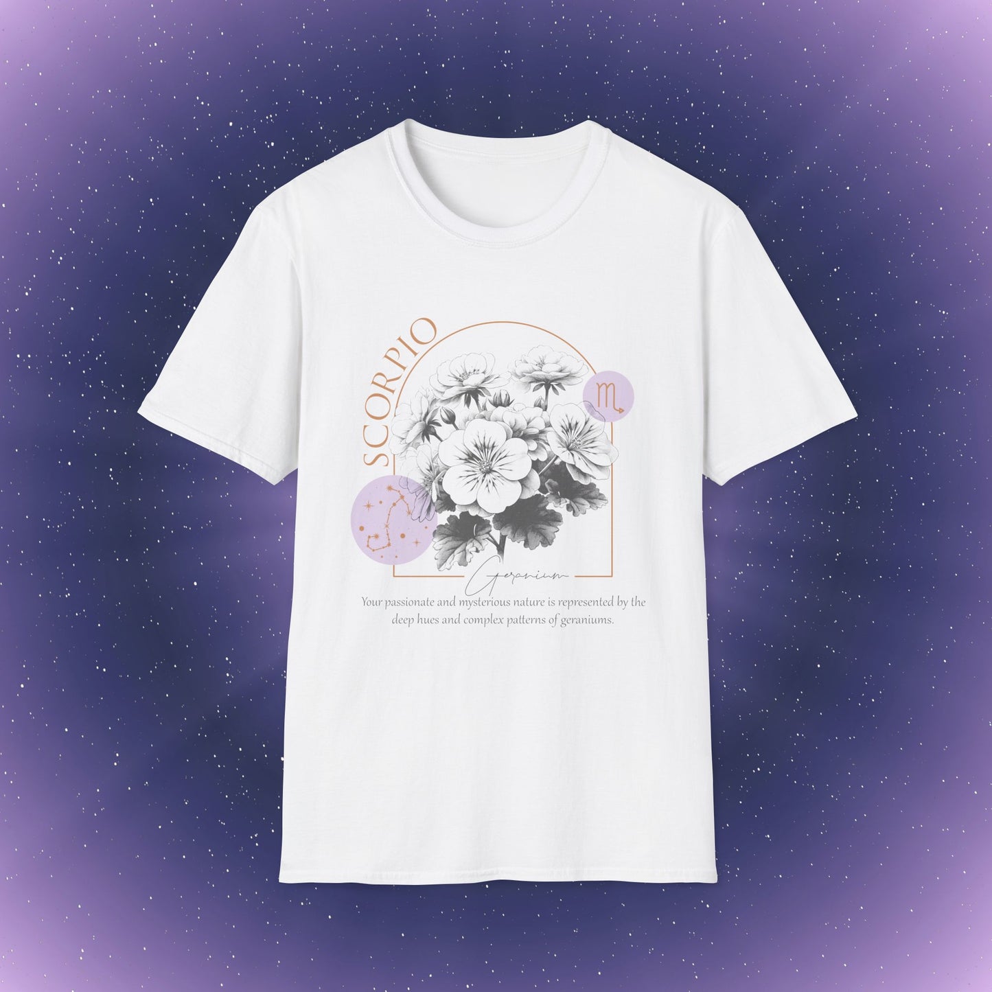 Camiseta con la flor de nacimiento del signo zodiacal Escorpio