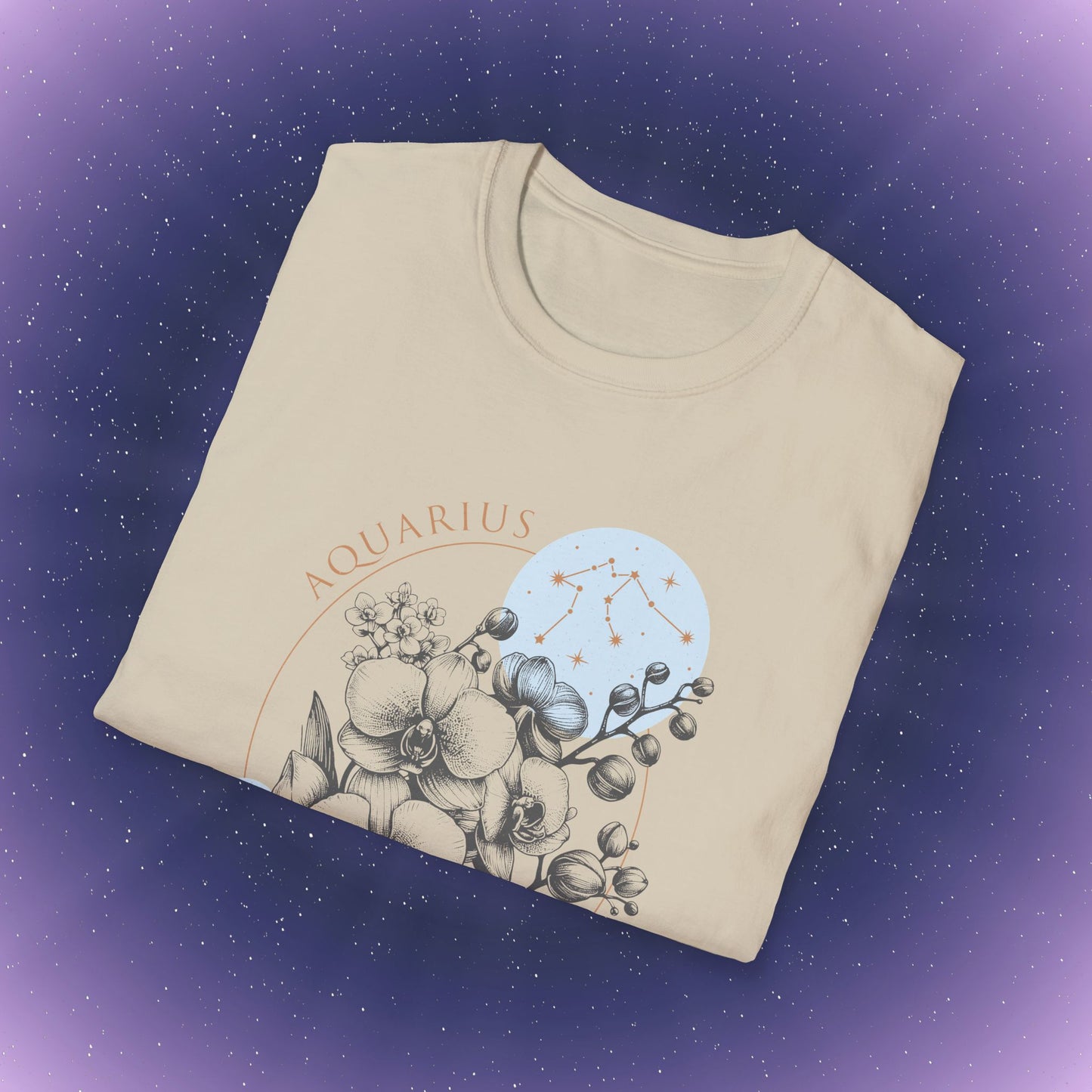 Camiseta con la flor de nacimiento del zodiaco Acuario