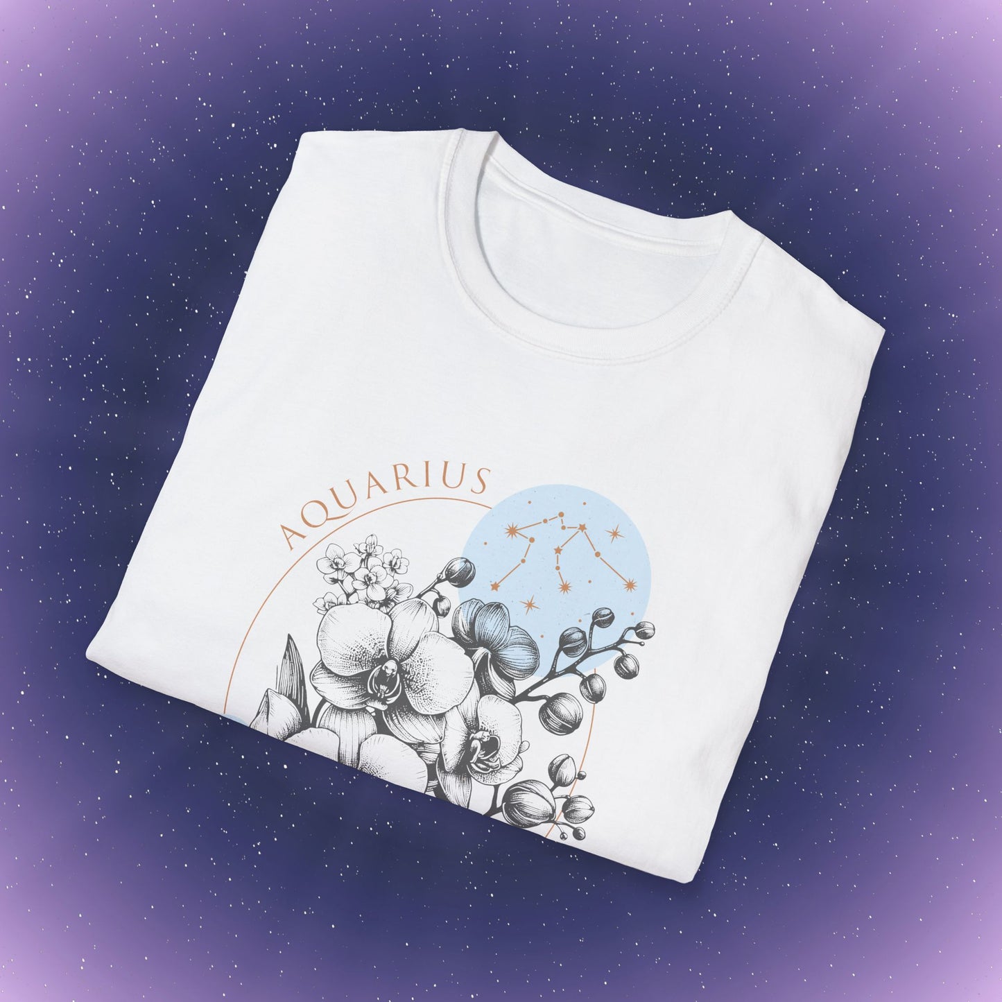 Camiseta con la flor de nacimiento del zodiaco Acuario