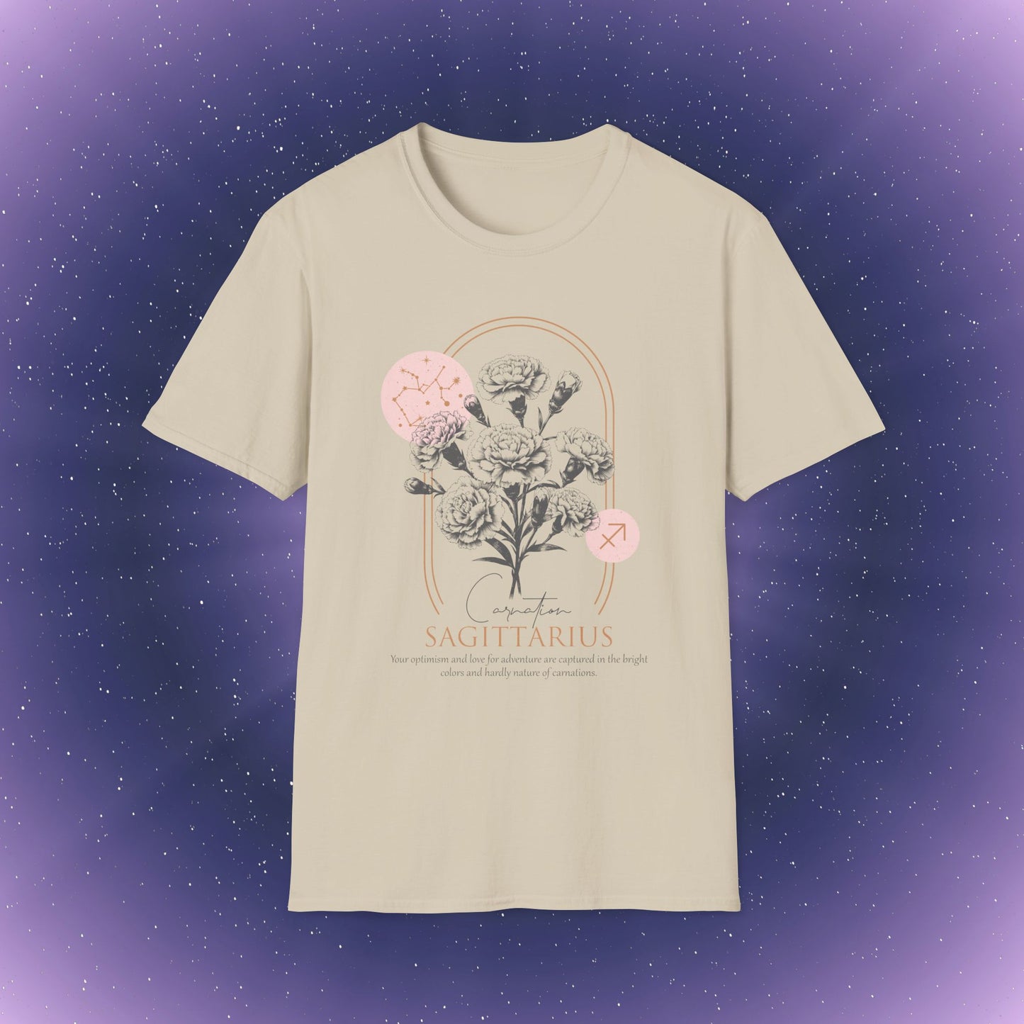Camiseta con la flor de nacimiento del zodiaco Sagitario