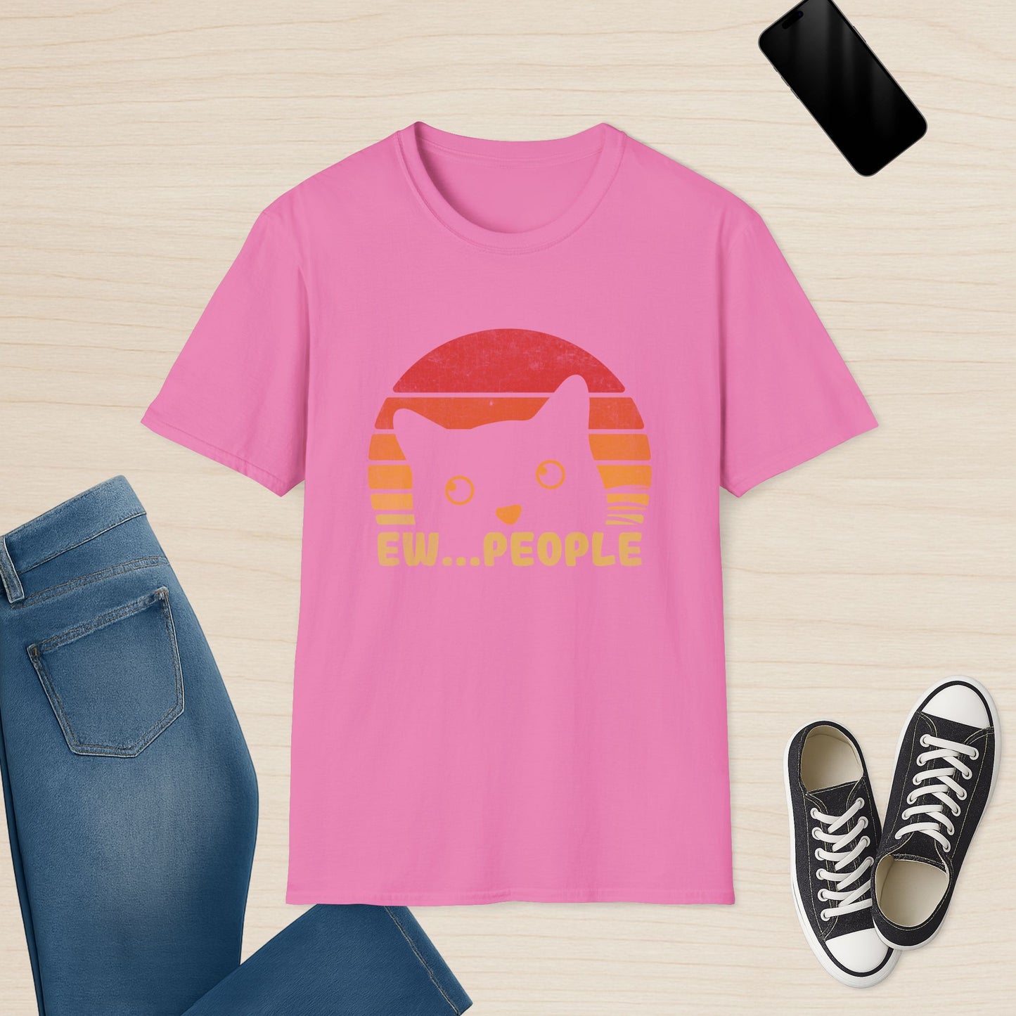 Ew People Retro-Katzen-T-Shirt
