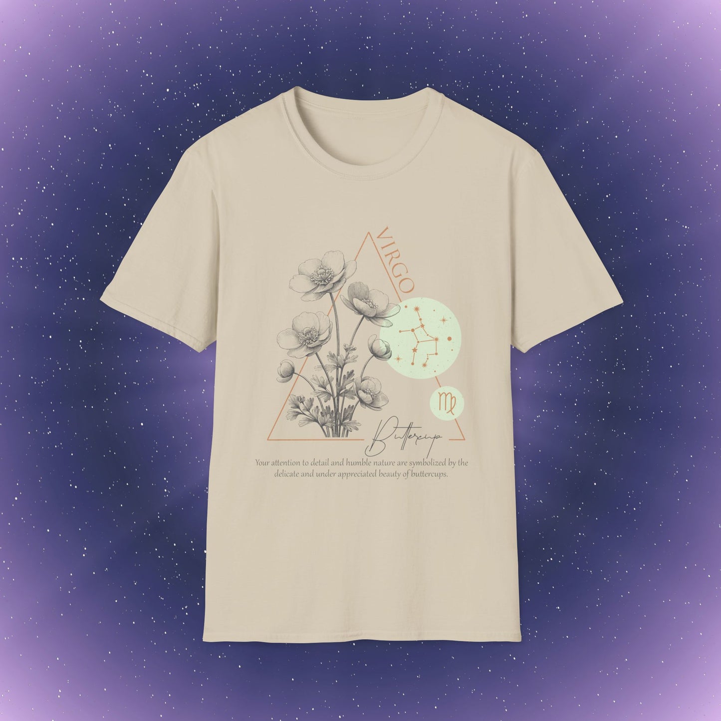 Camiseta con la flor de nacimiento del zodiaco Virgo