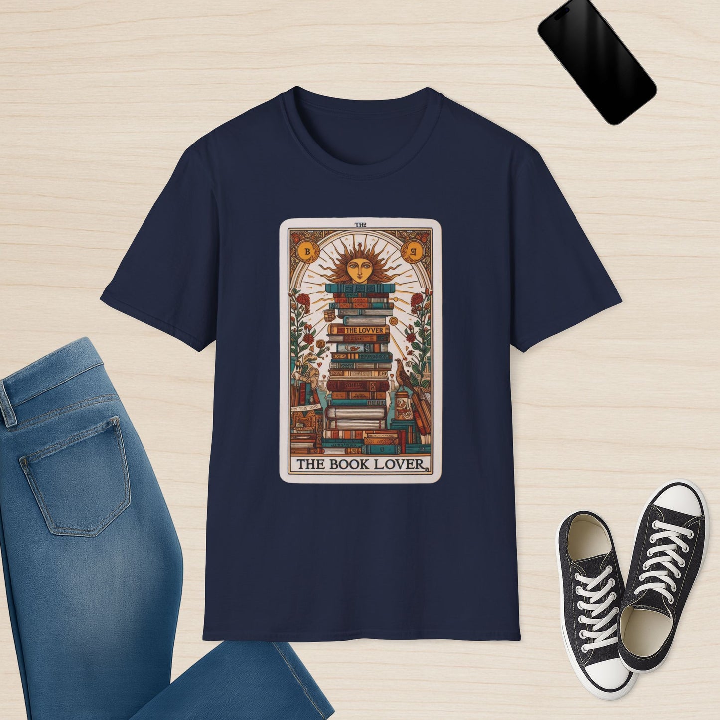 Camiseta de la carta del Tarot del amante de los libros
