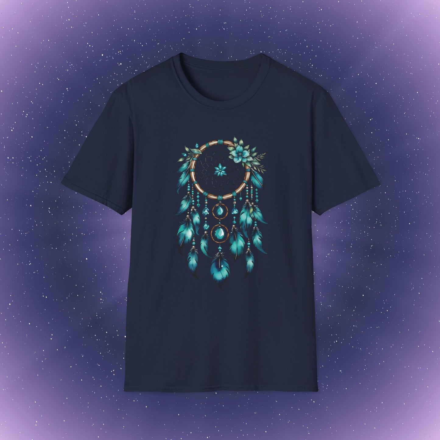 Camiseta con atrapasueños y piedra de nacimiento turquesa de Sagitario