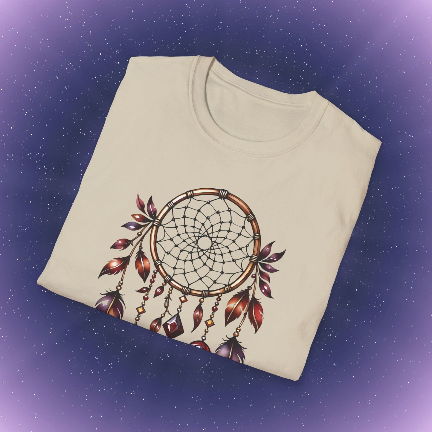 Camiseta con atrapasueños de piedra natal de granate de Capricornio