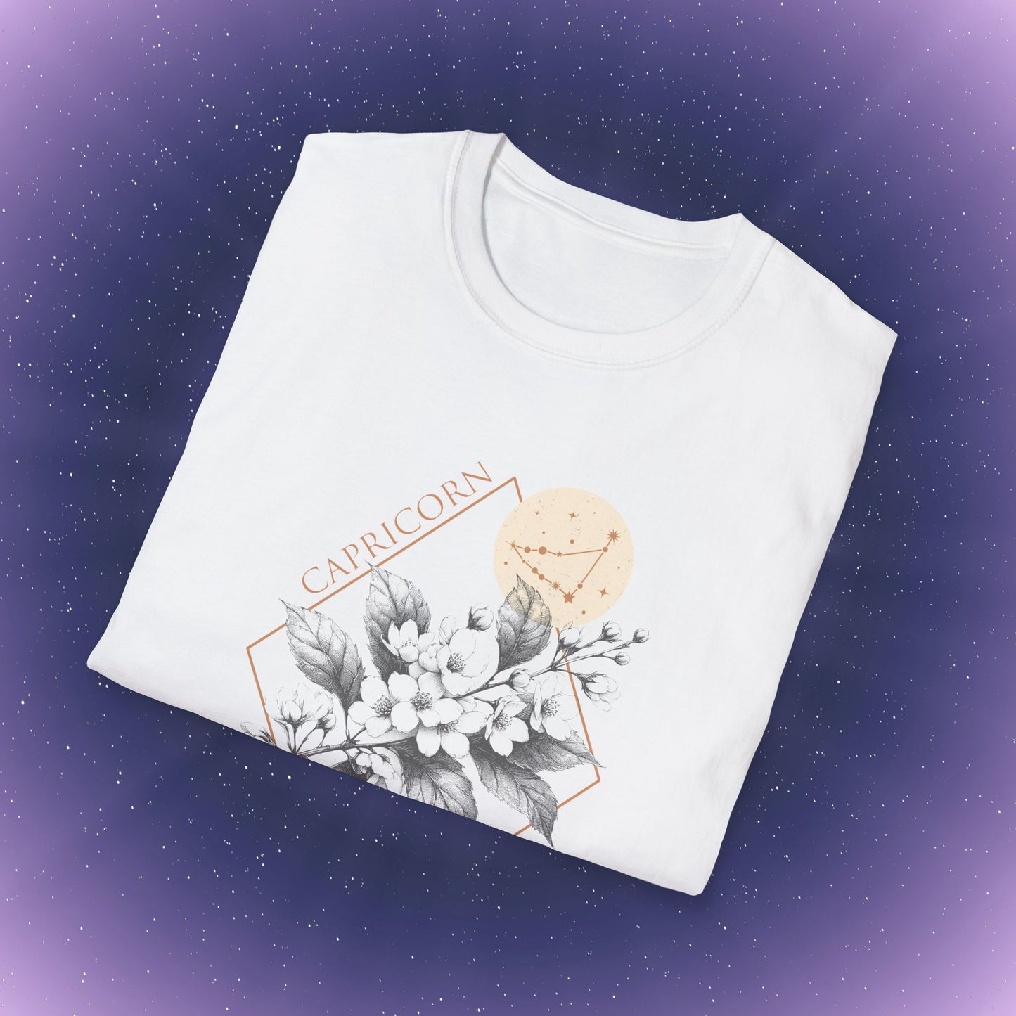 Camiseta con la flor de nacimiento del signo zodiacal Capricornio