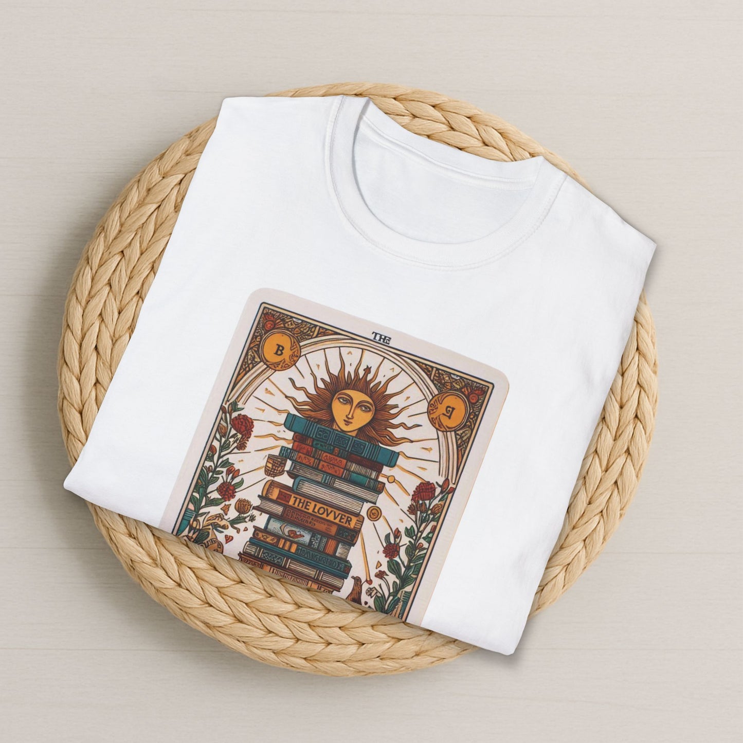Camiseta de la carta del Tarot del amante de los libros