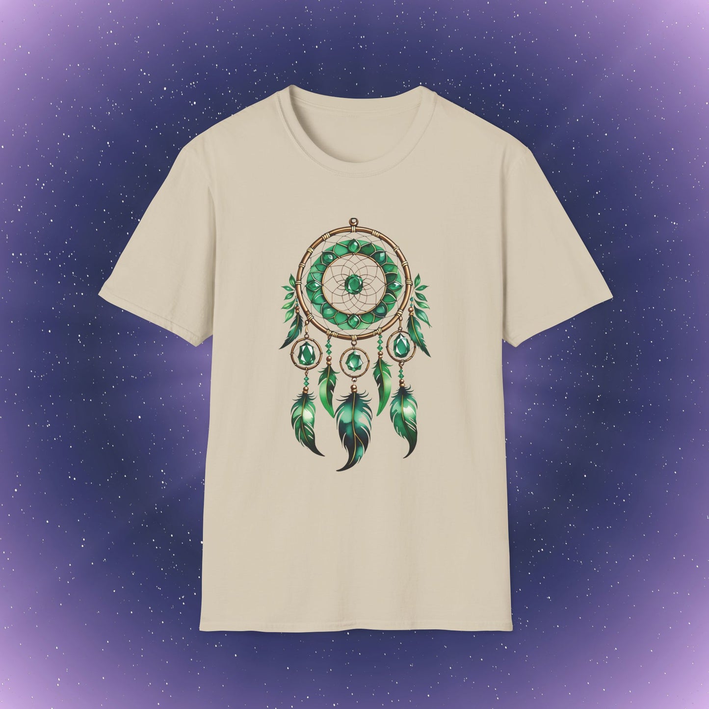Camiseta con atrapasueños de piedra natal esmeralda de Tauro