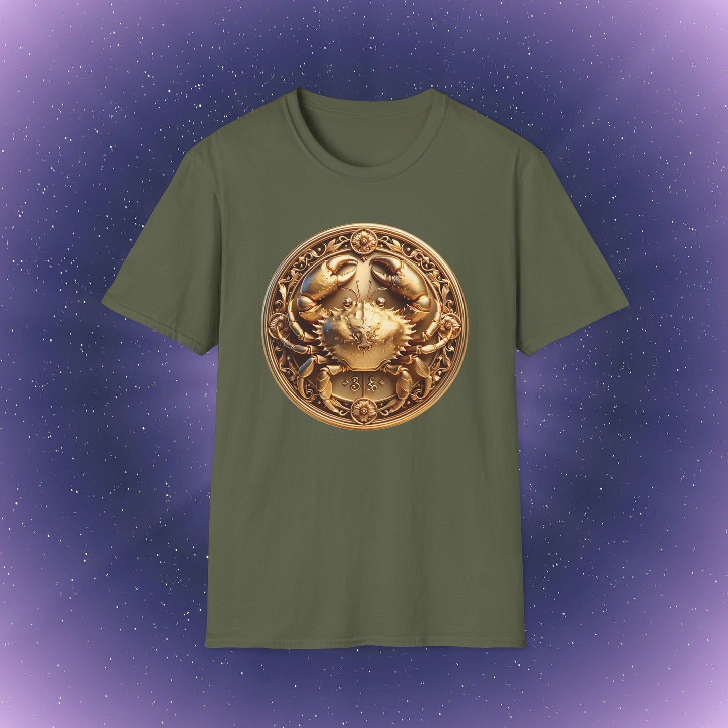 Cancer Gold Zodiac Sign T-Shirt